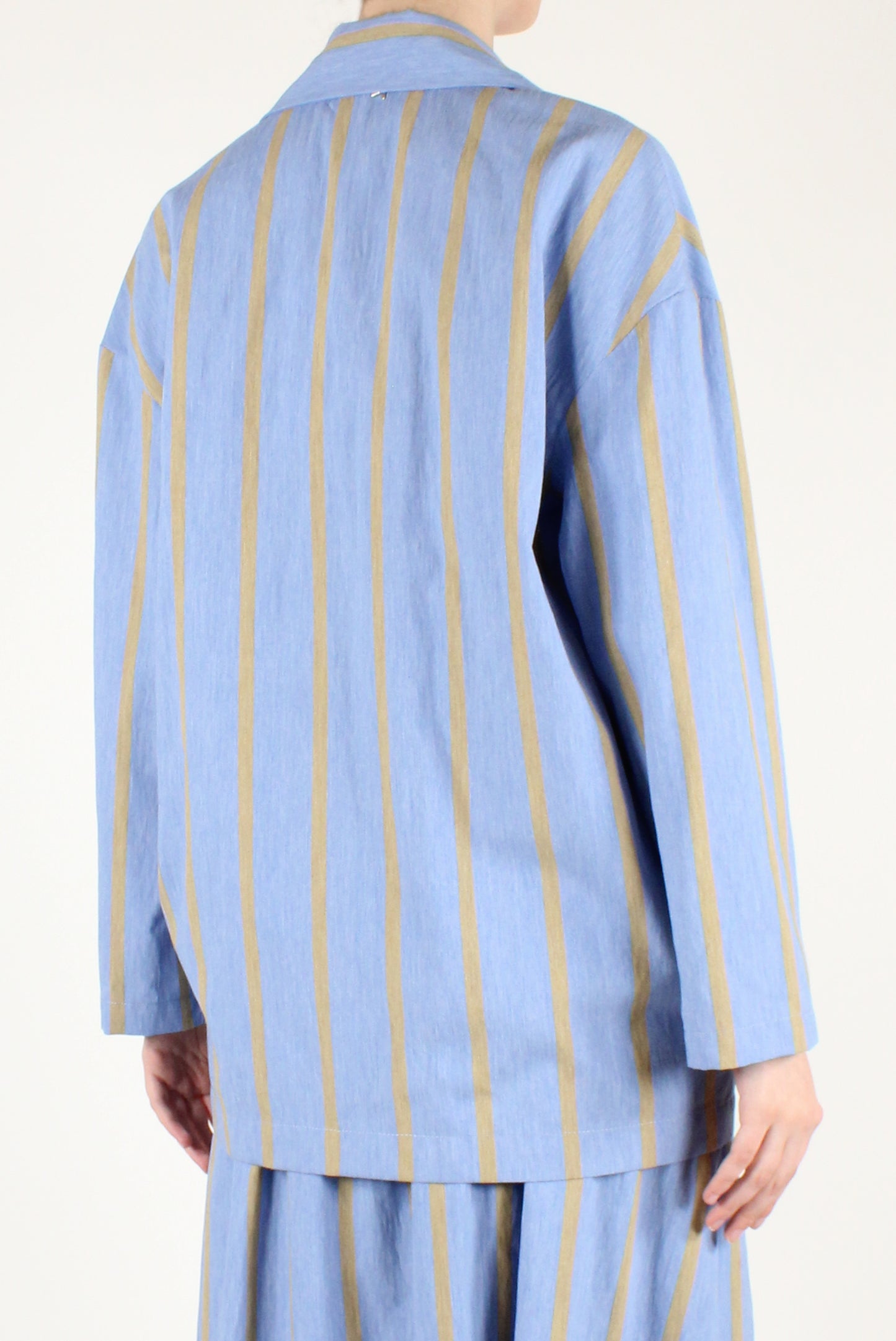 Blazer Over Doppiopetto a Righe Verticali
