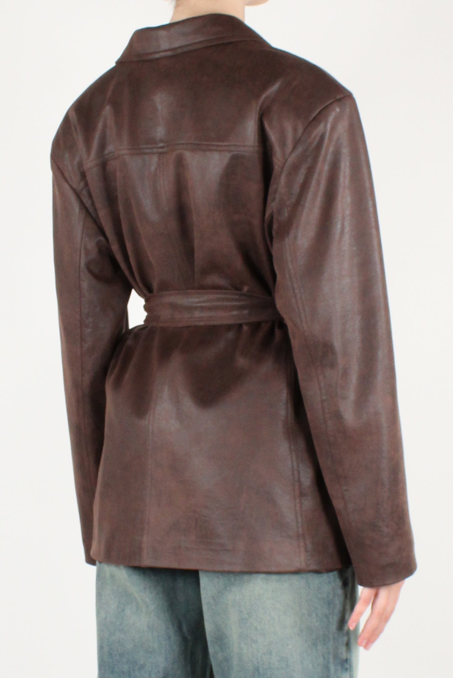 Blazer in Ecopelle con Cintura