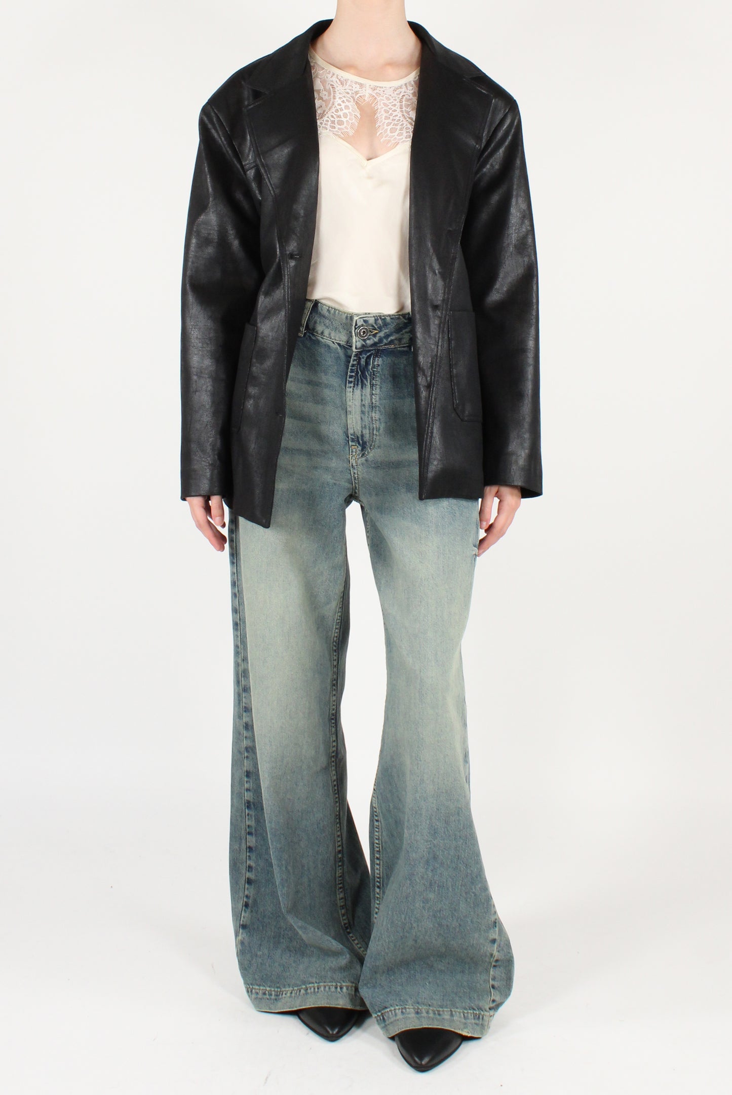 Blazer in Ecopelle con Cintura