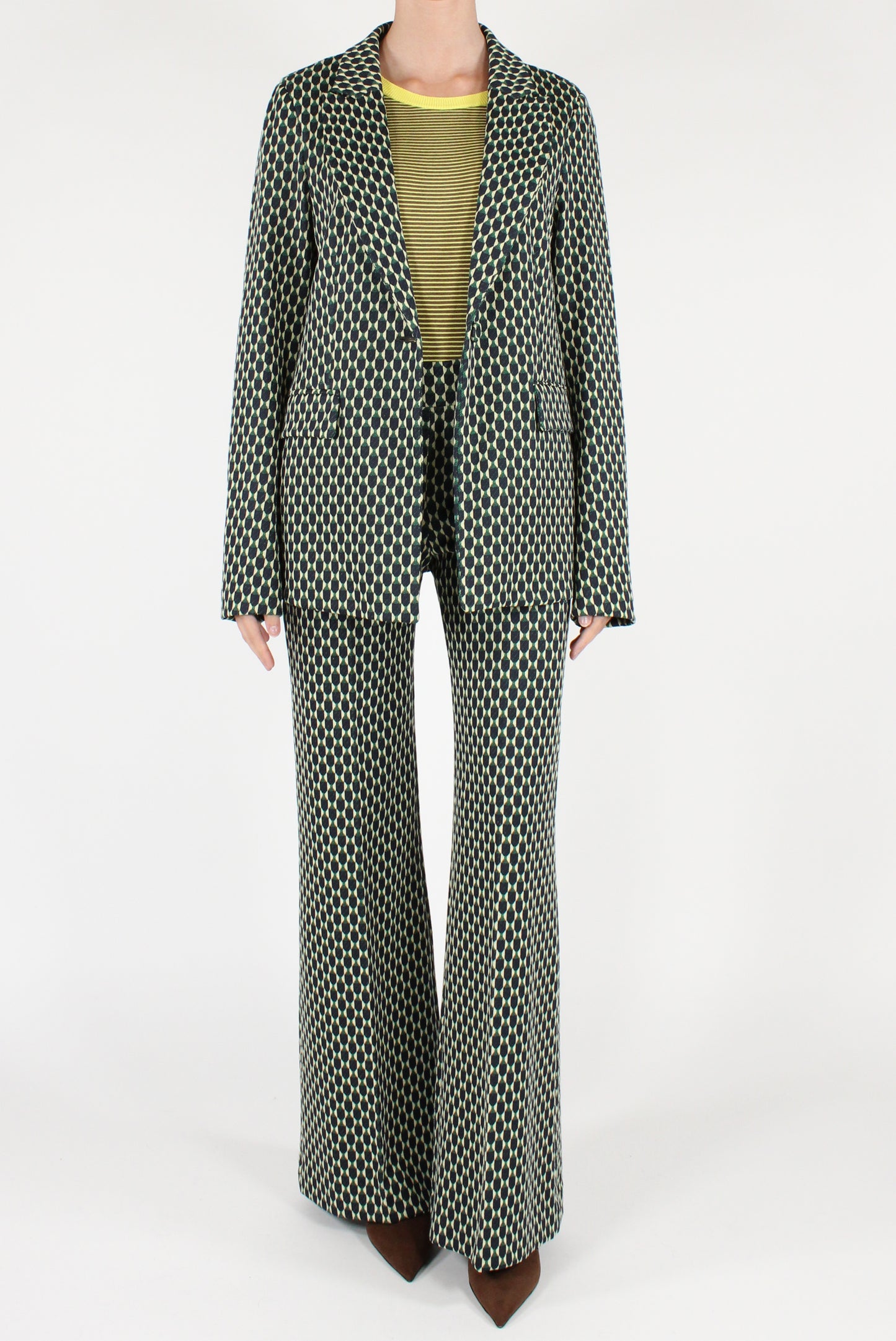 Blazer Monopetto a Fantasia Geometrica