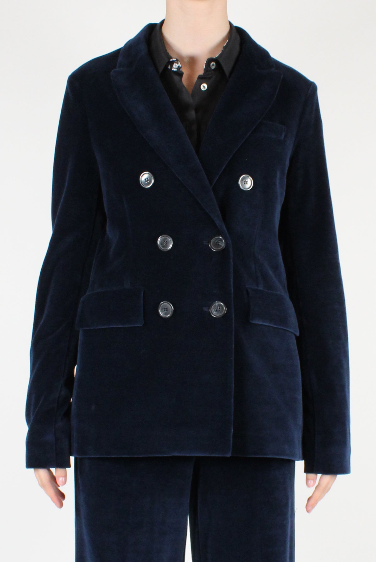 Blazer Doppiopetto in Velluto Liscio