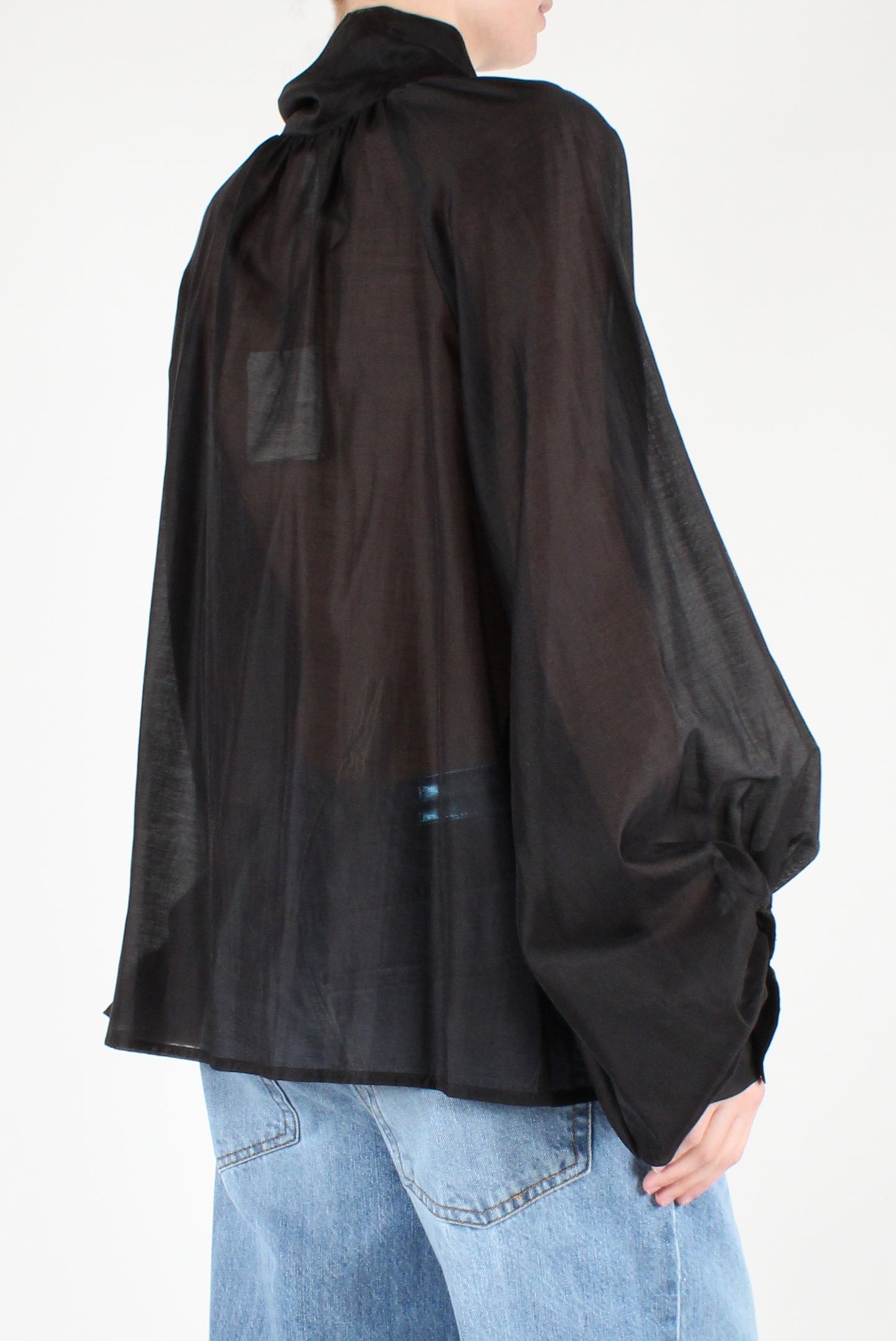 Blusa Over con Fiocco Tinta Unita