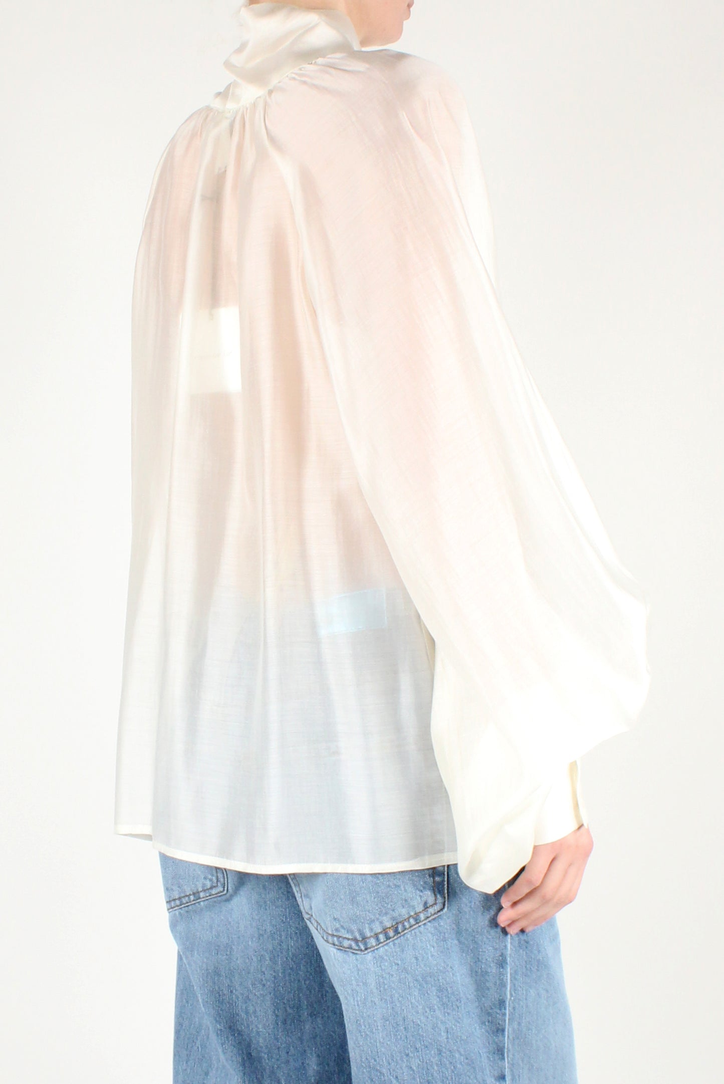 Blusa Over con Fiocco Tinta Unita