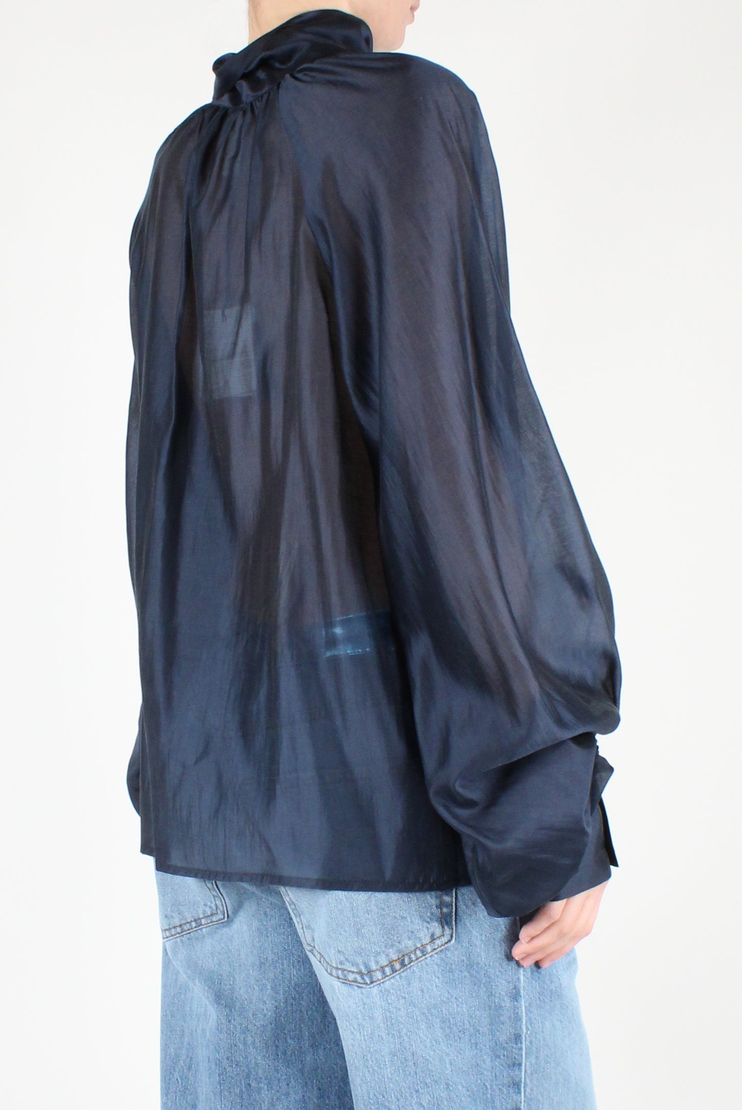 Blusa Over con Fiocco Tinta Unita