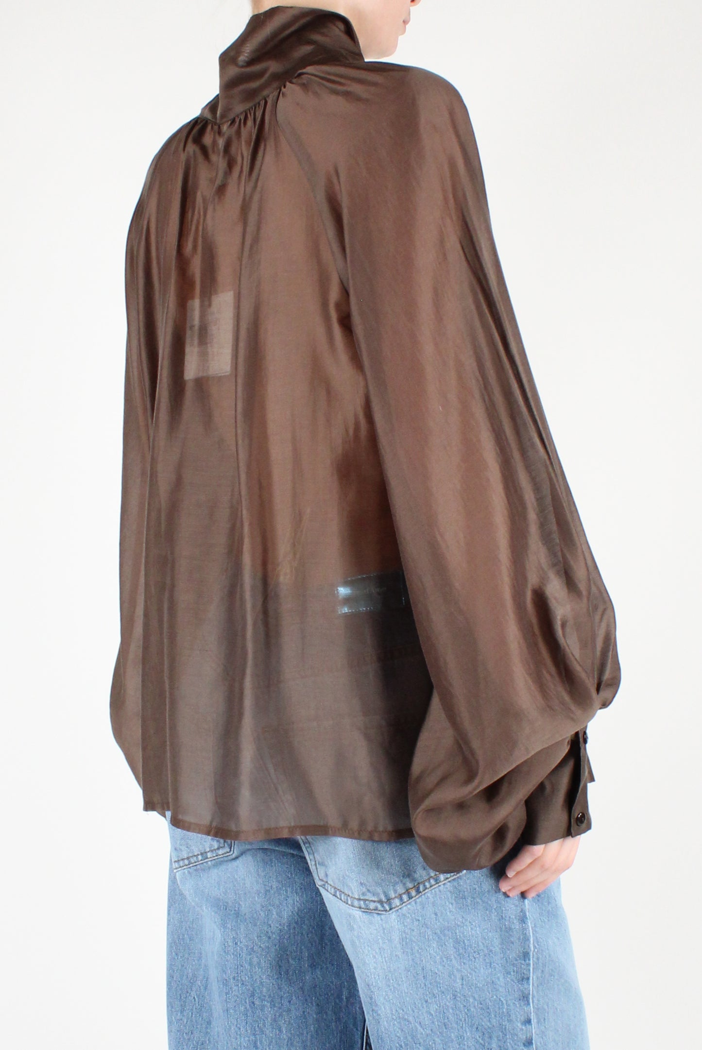 Blusa Over con Fiocco Tinta Unita