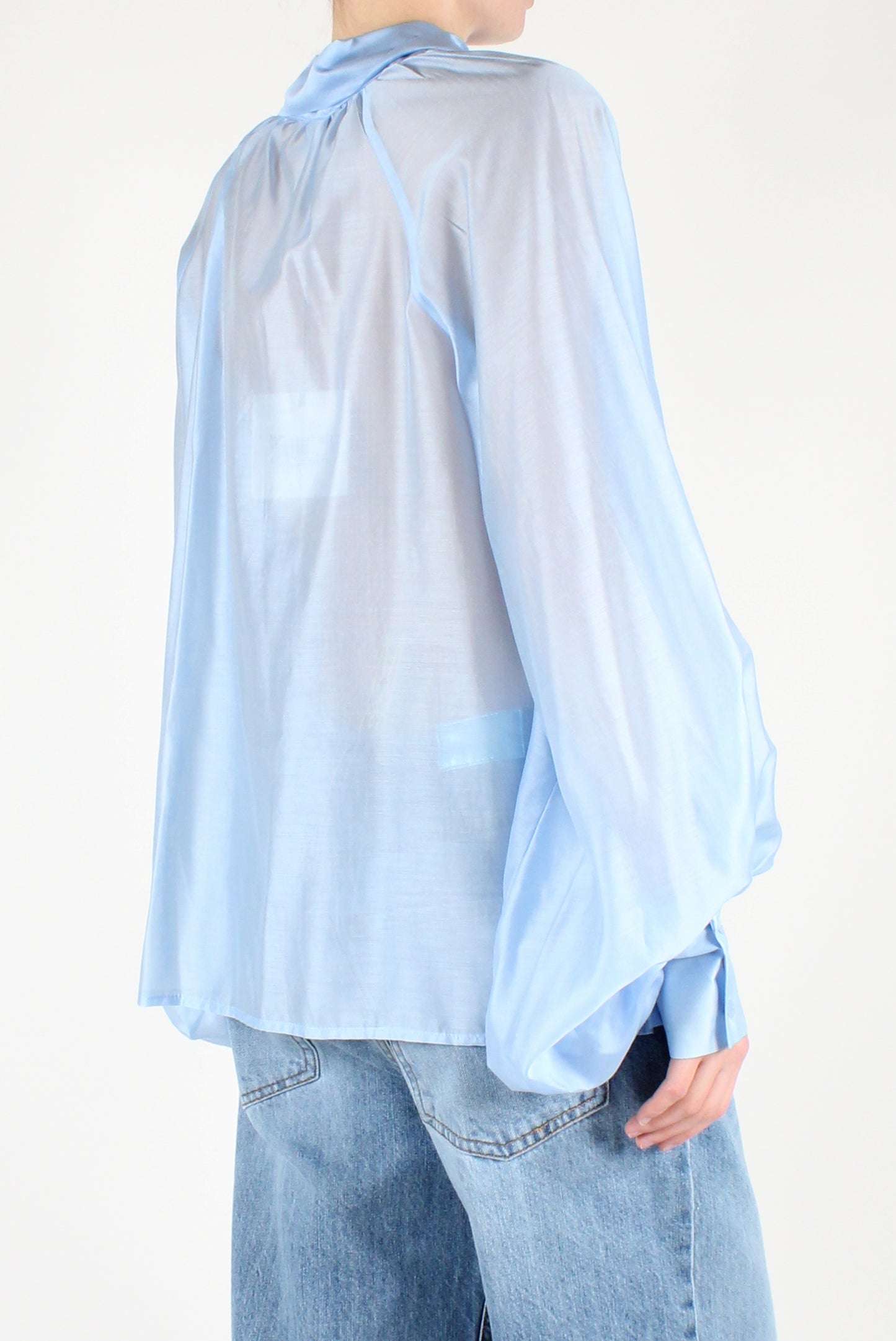 Blusa Over con Fiocco Tinta Unita