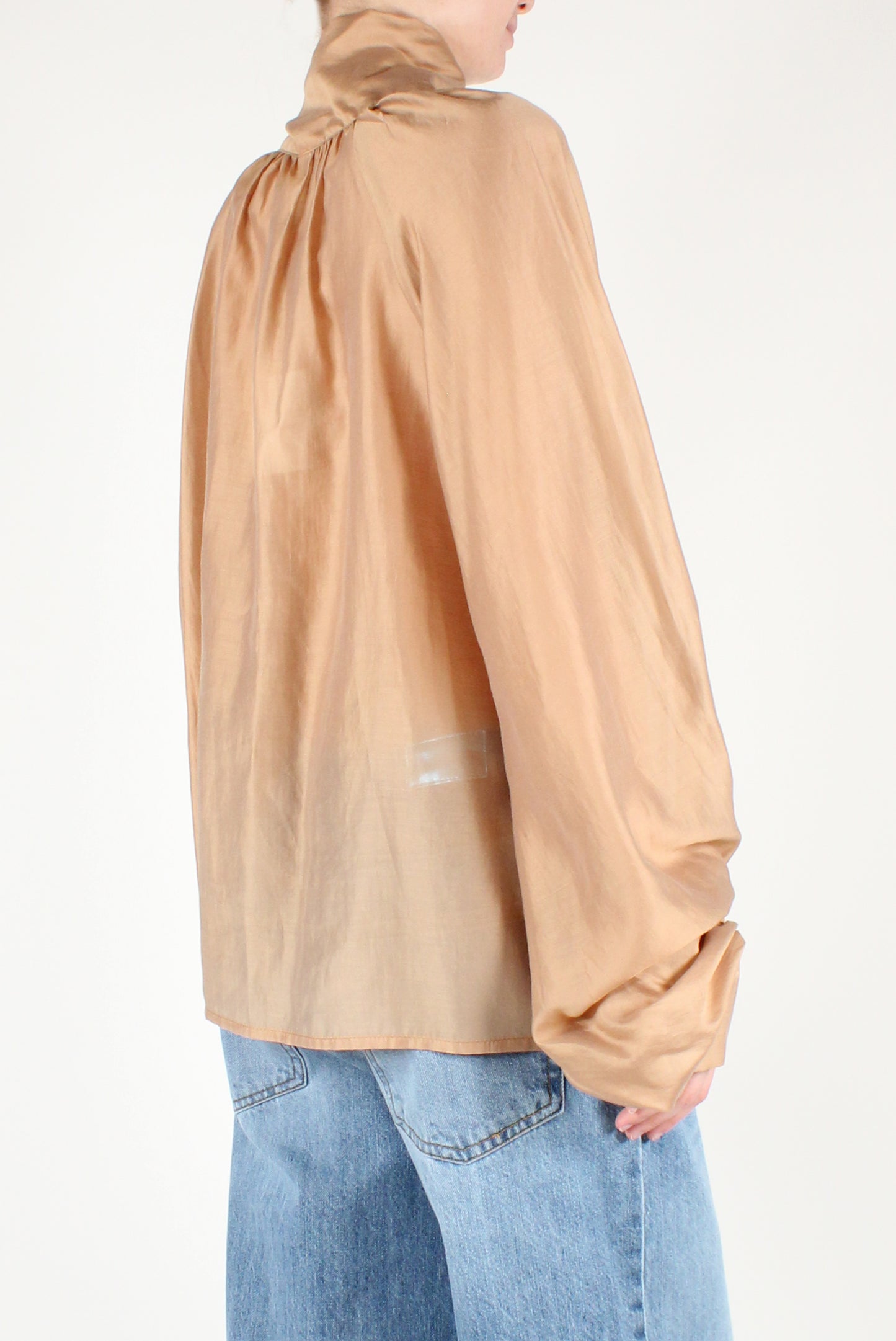 Blusa Over con Fiocco Tinta Unita