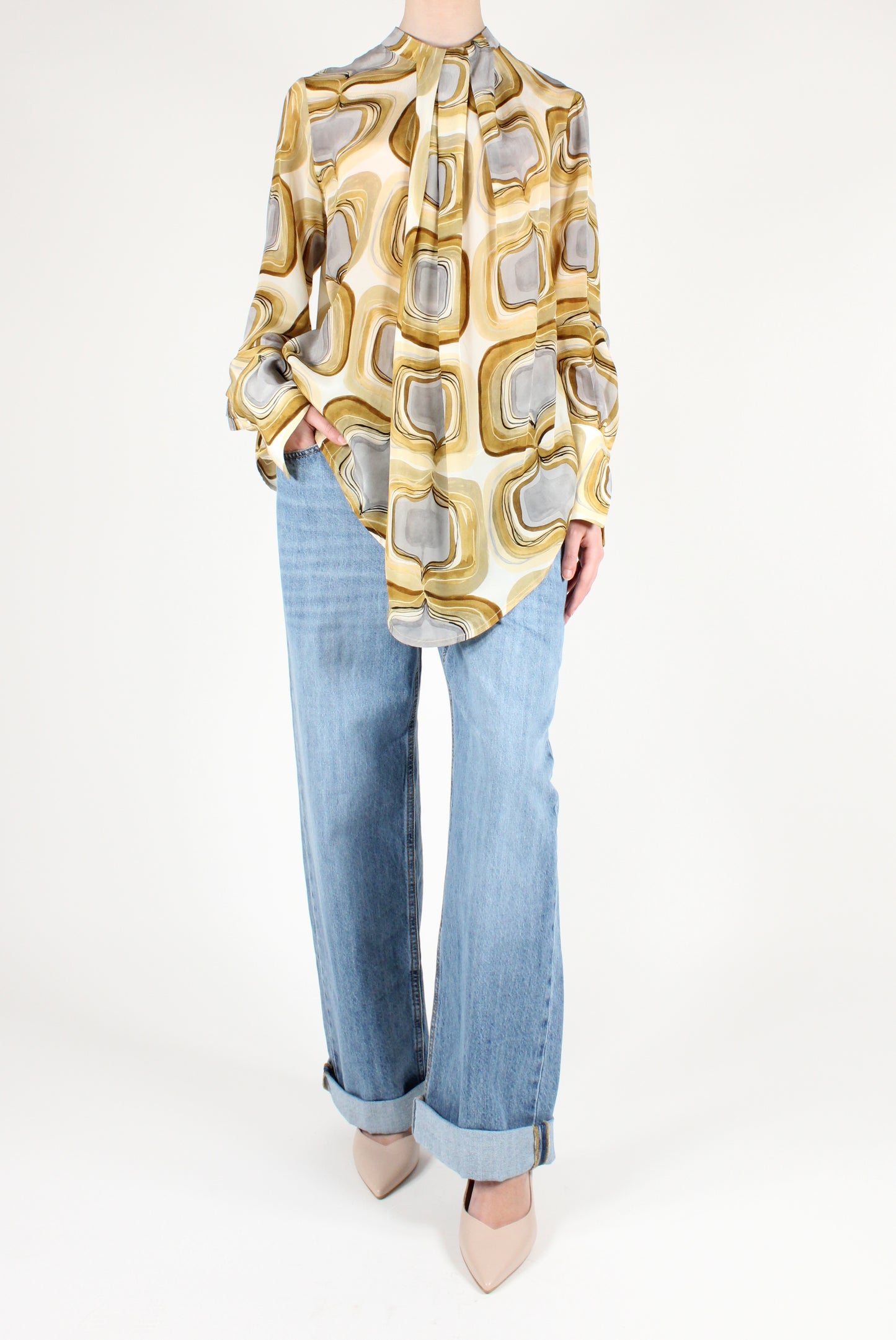 Geometric Pattern Over Blouse