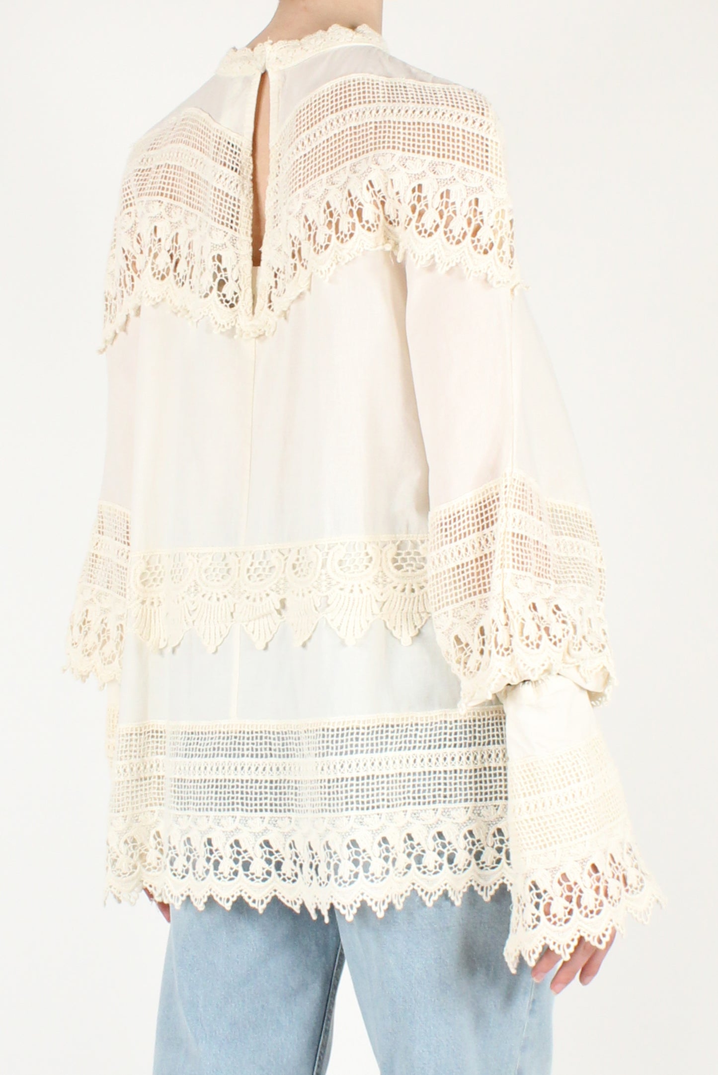Blusa in Cotone con Pizzo