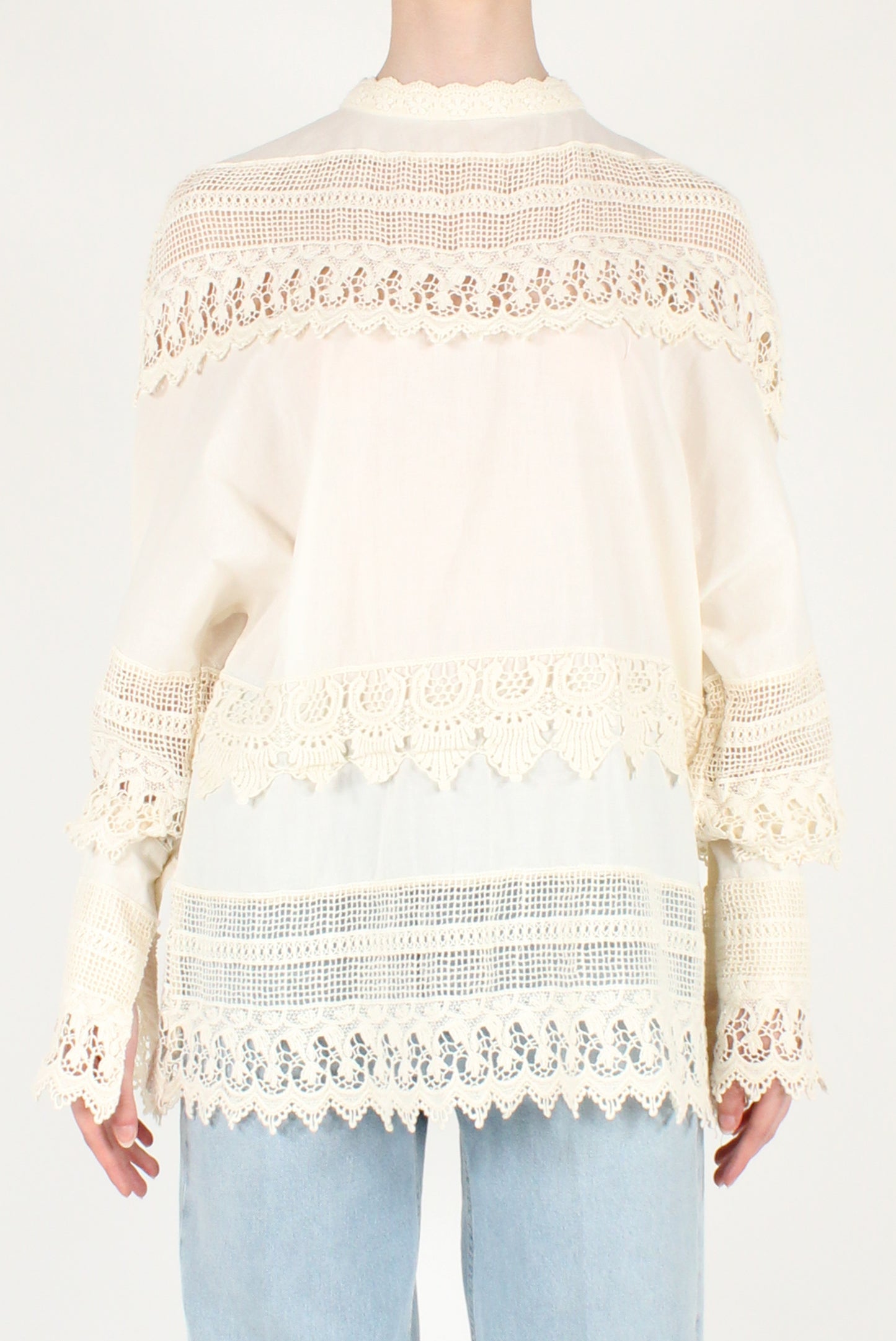 Blusa in Cotone con Pizzo