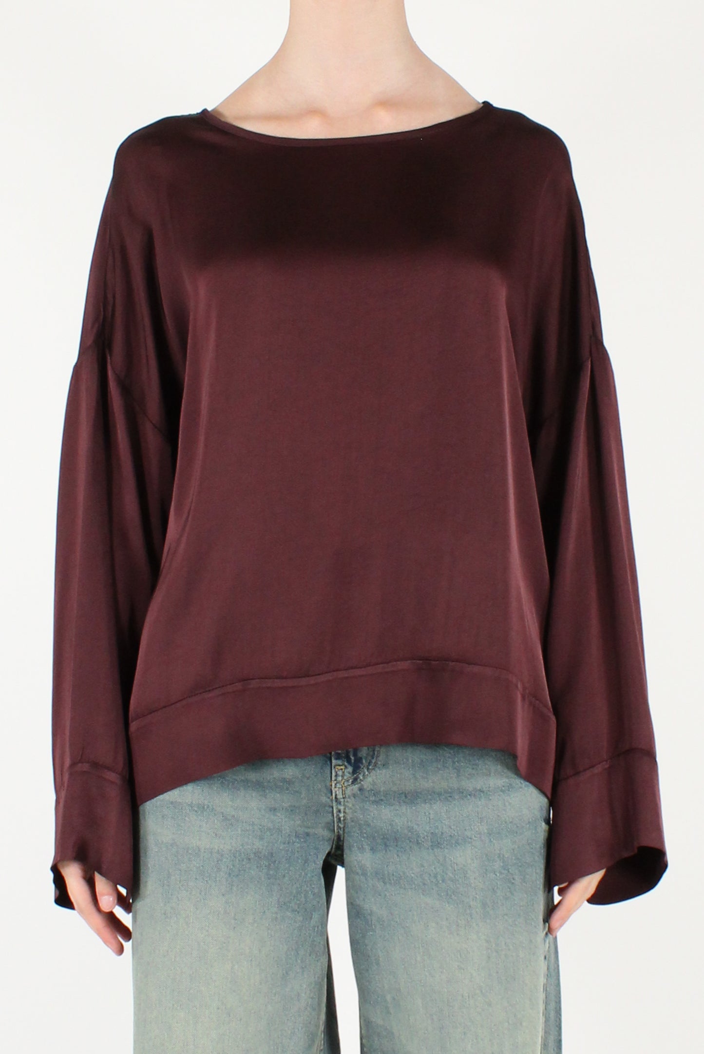 Blusa Scollo a Barca in Viscosa