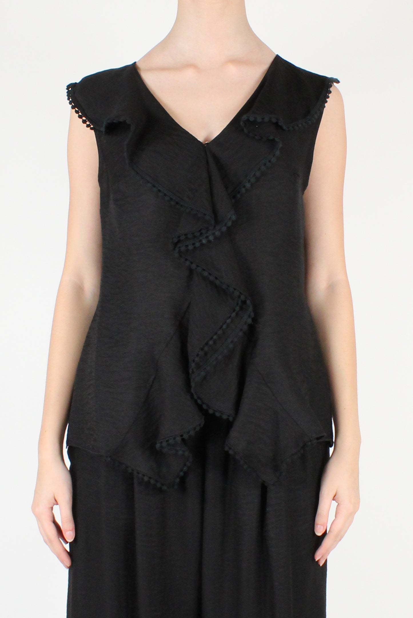 Sleeveless Top with Ruffles