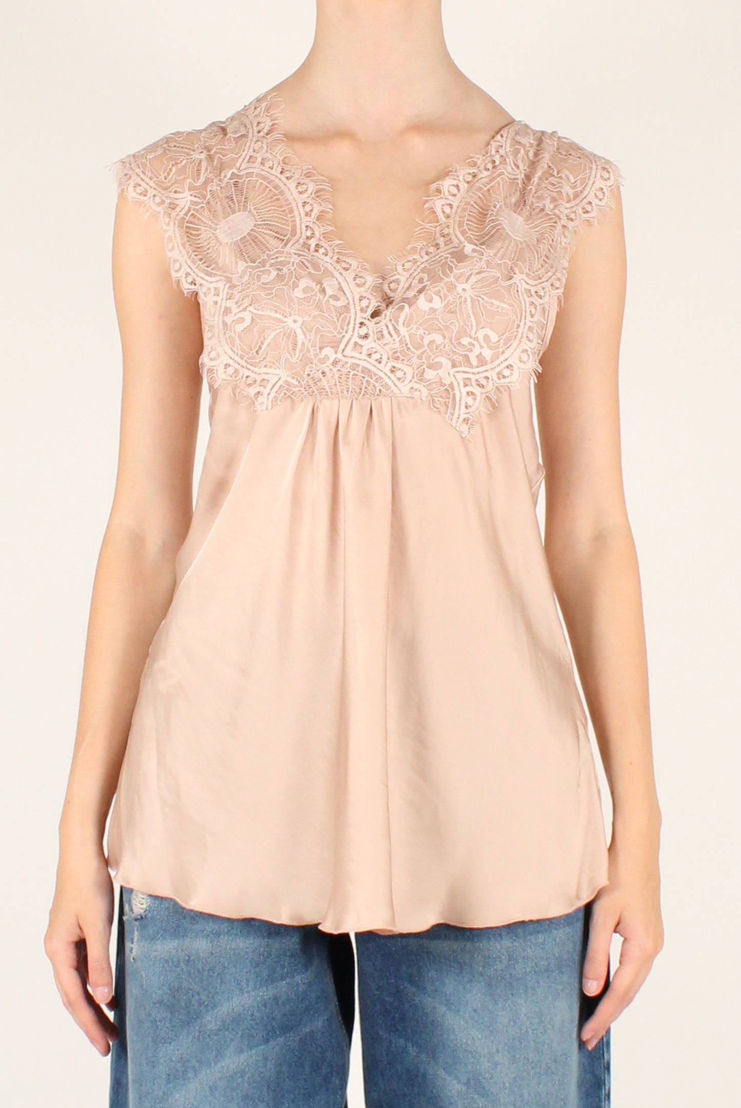 Blusa in Viscosa con Pizzo