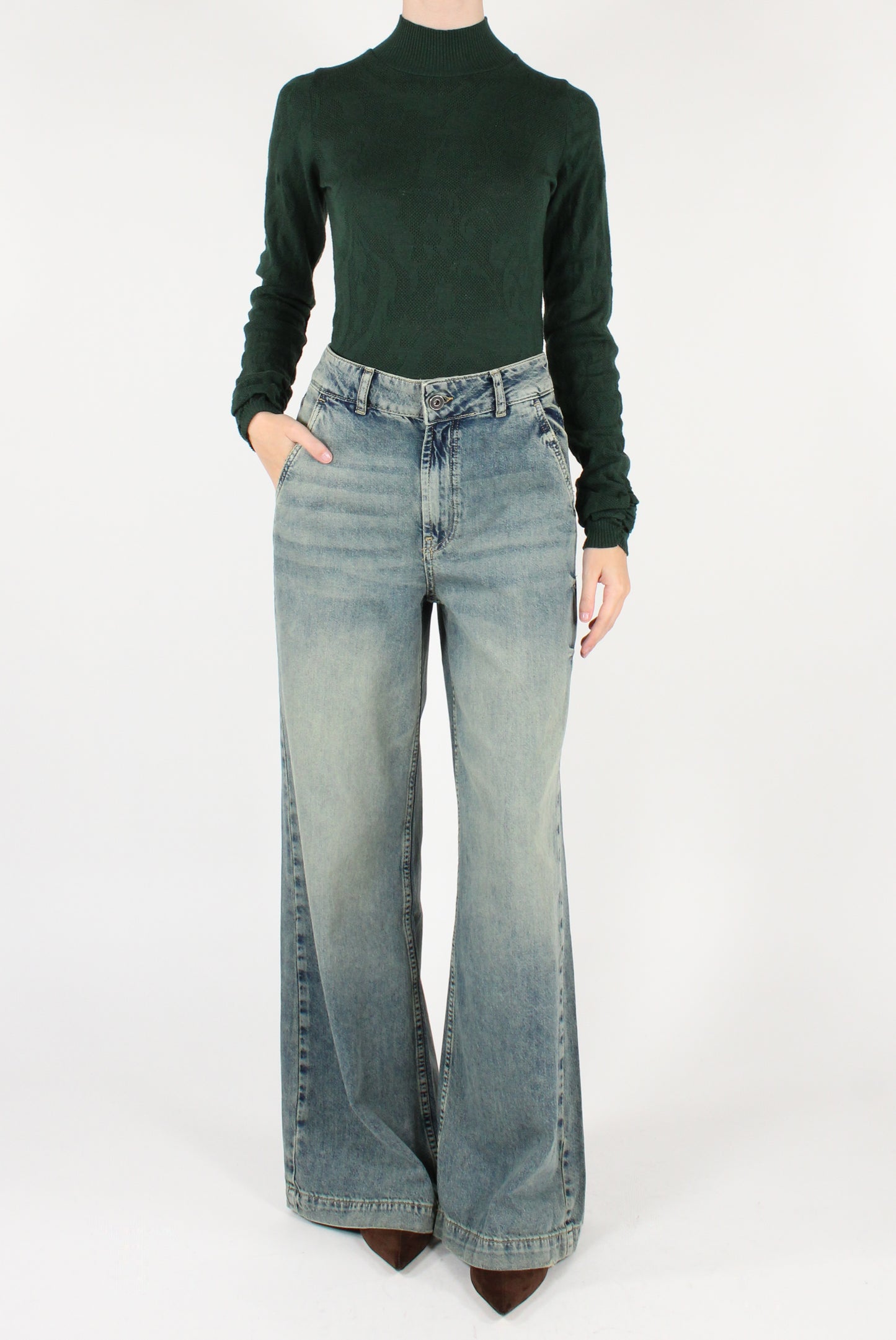 Body Dolcevita in Maglia Floreale