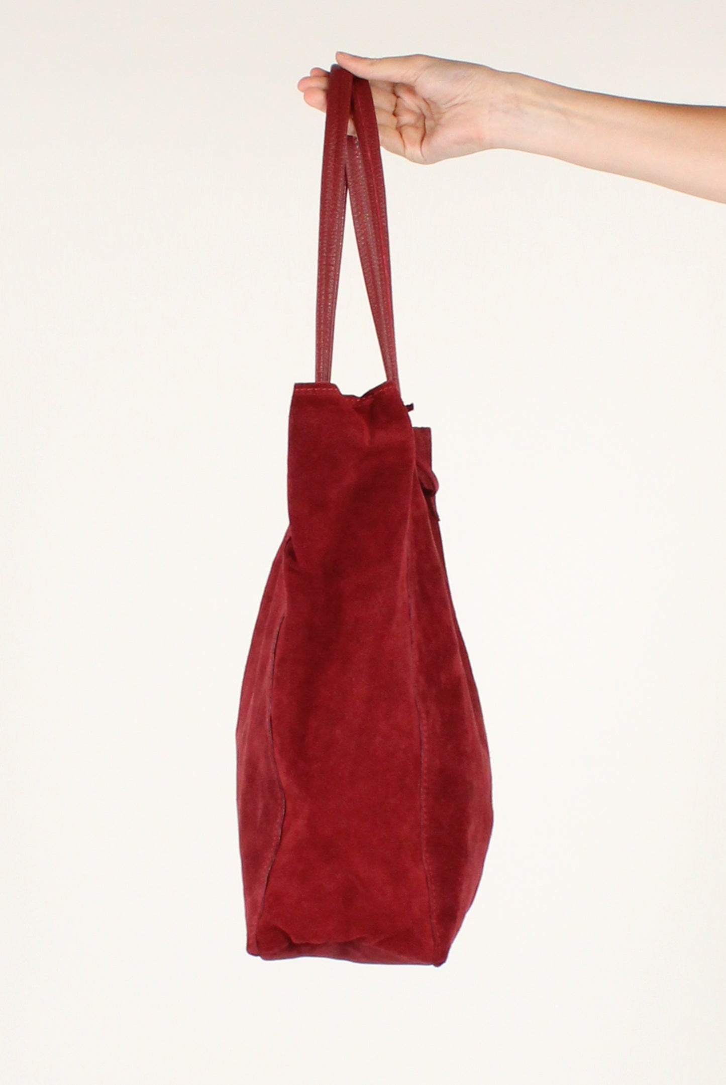 Borsa a Spalla in Pelle Scamosciata