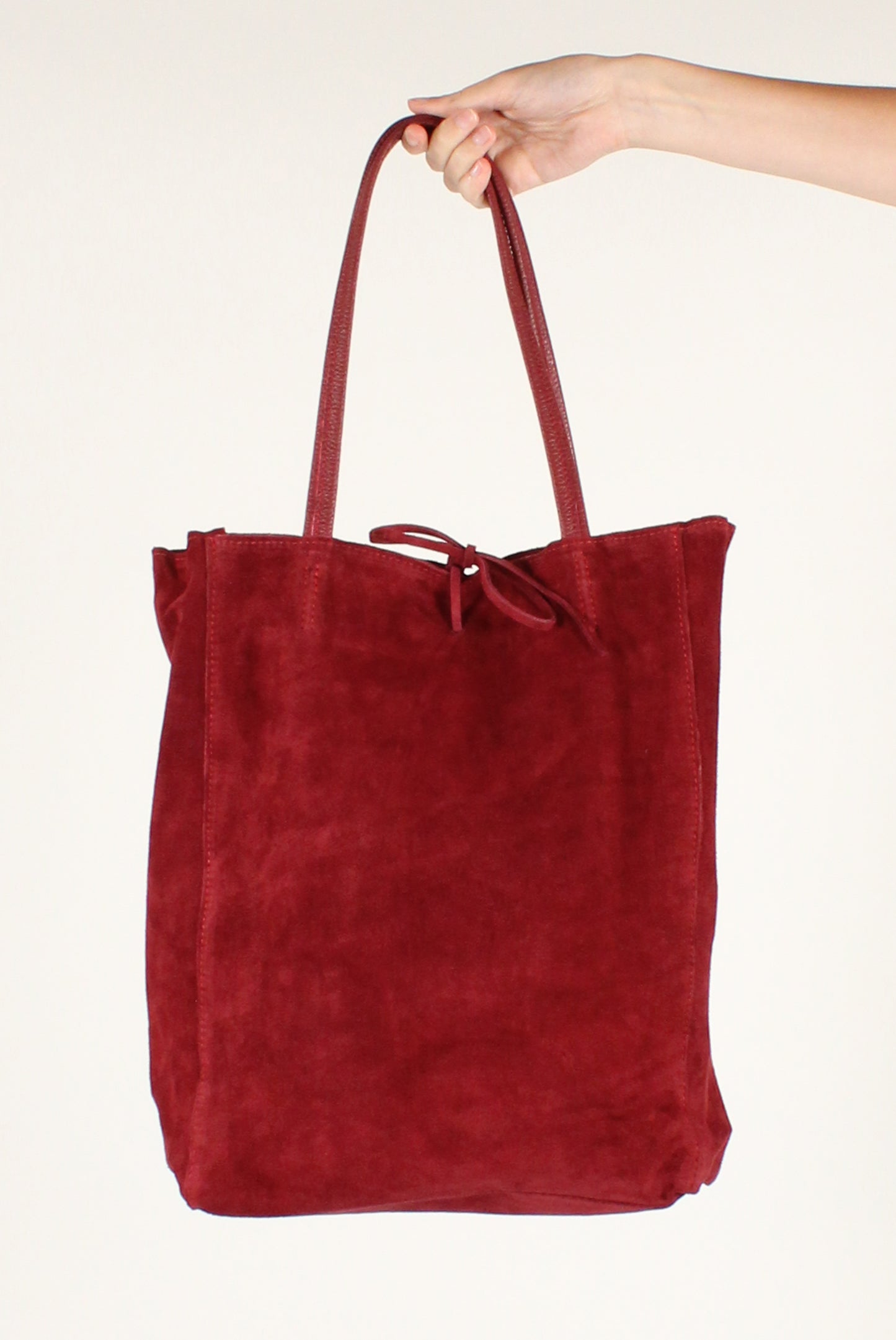 Borsa a Spalla in Pelle Scamosciata