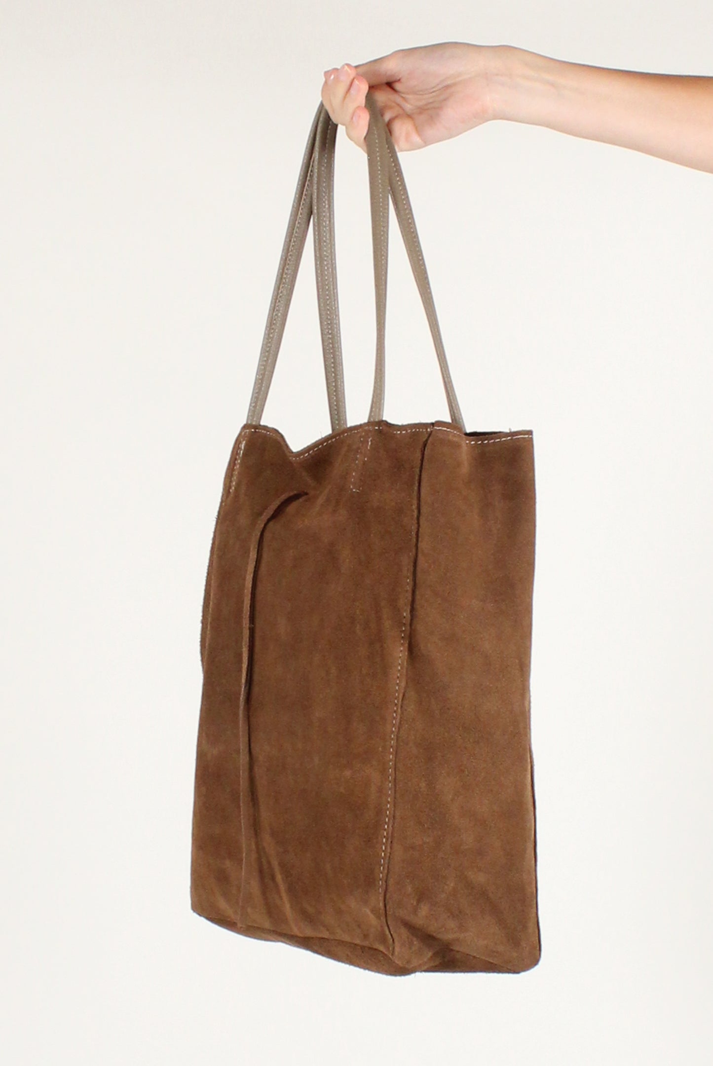 Borsa a Spalla in Pelle Scamosciata
