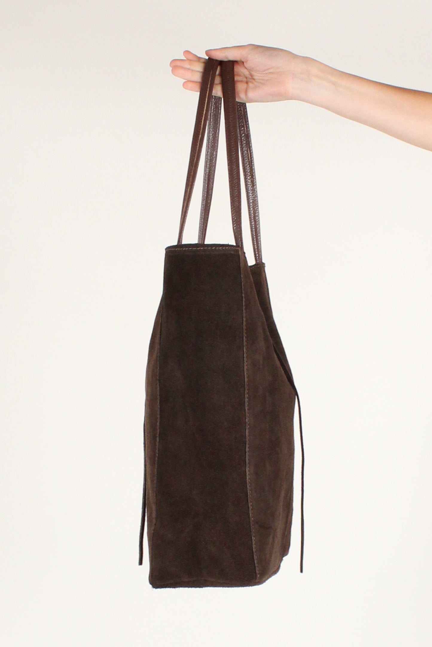 Borsa a Spalla in Pelle Scamosciata