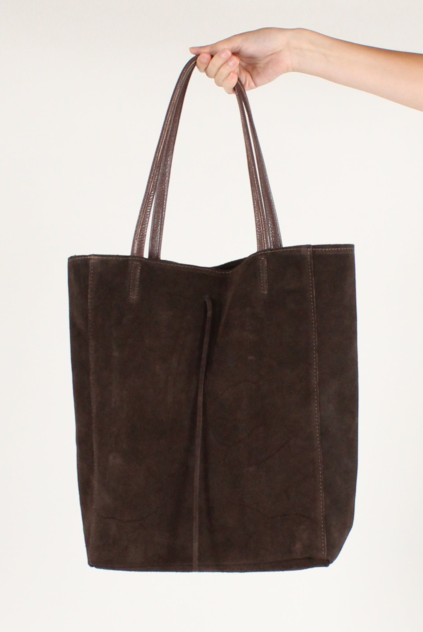 Borsa a Spalla in Pelle Scamosciata