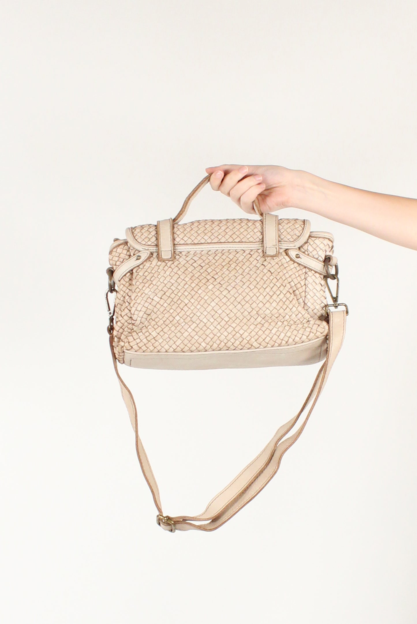 Woven Leather Briefcase Bag