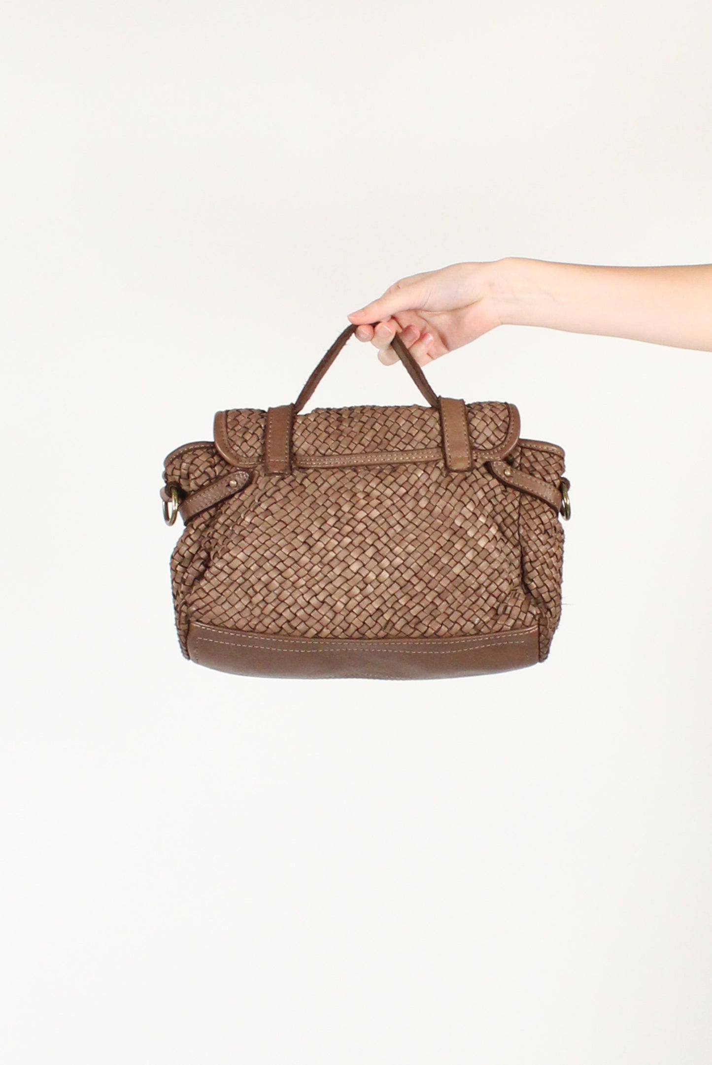 Woven Leather Briefcase Bag