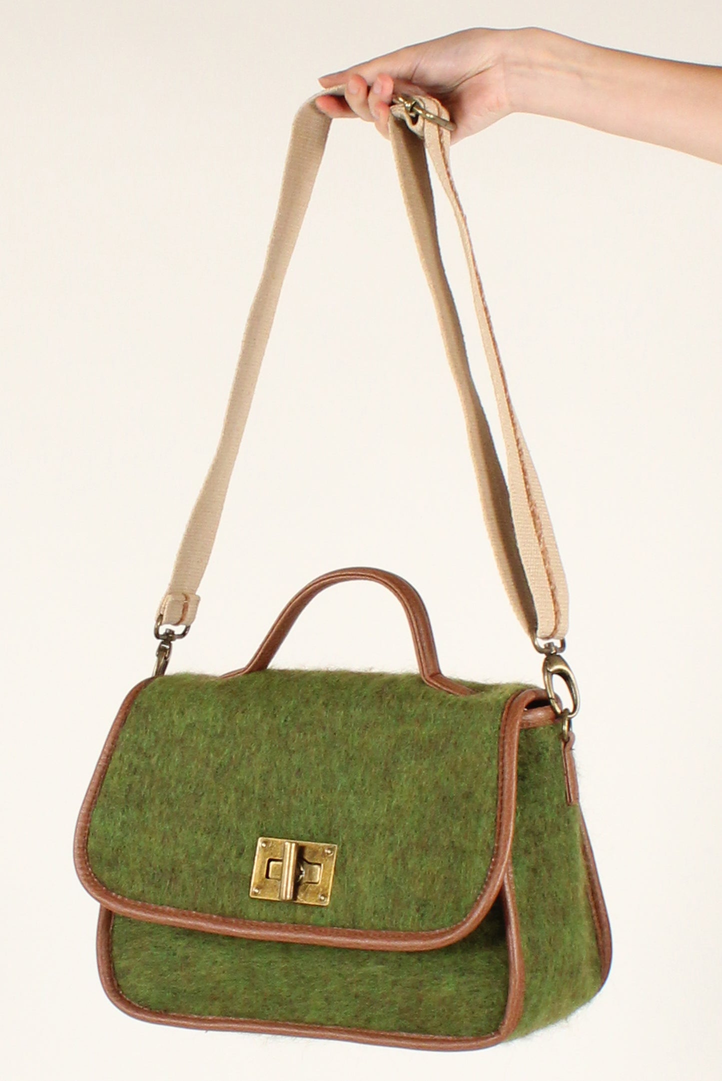 Wool Blend Satchel Bag