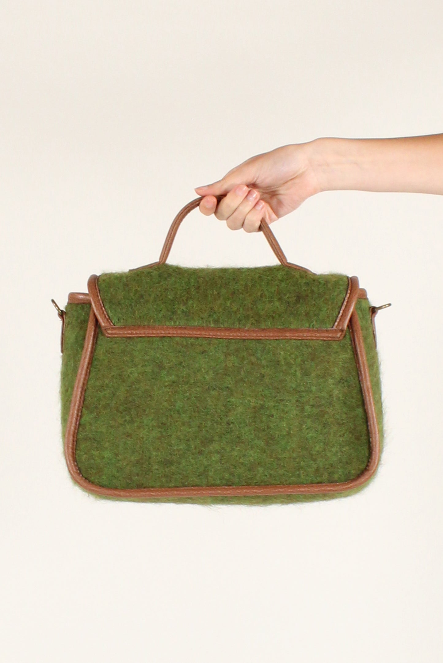 Wool Blend Satchel Bag