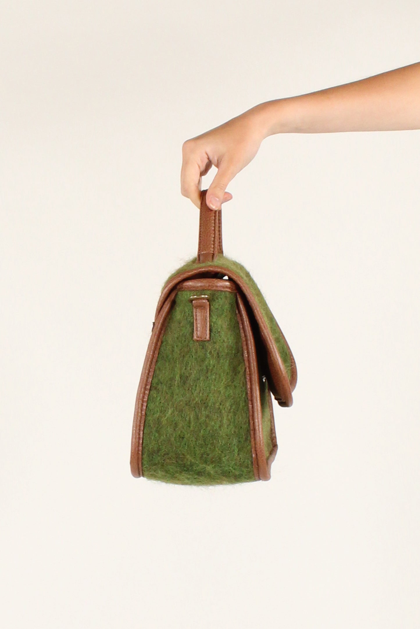 Wool Blend Satchel Bag