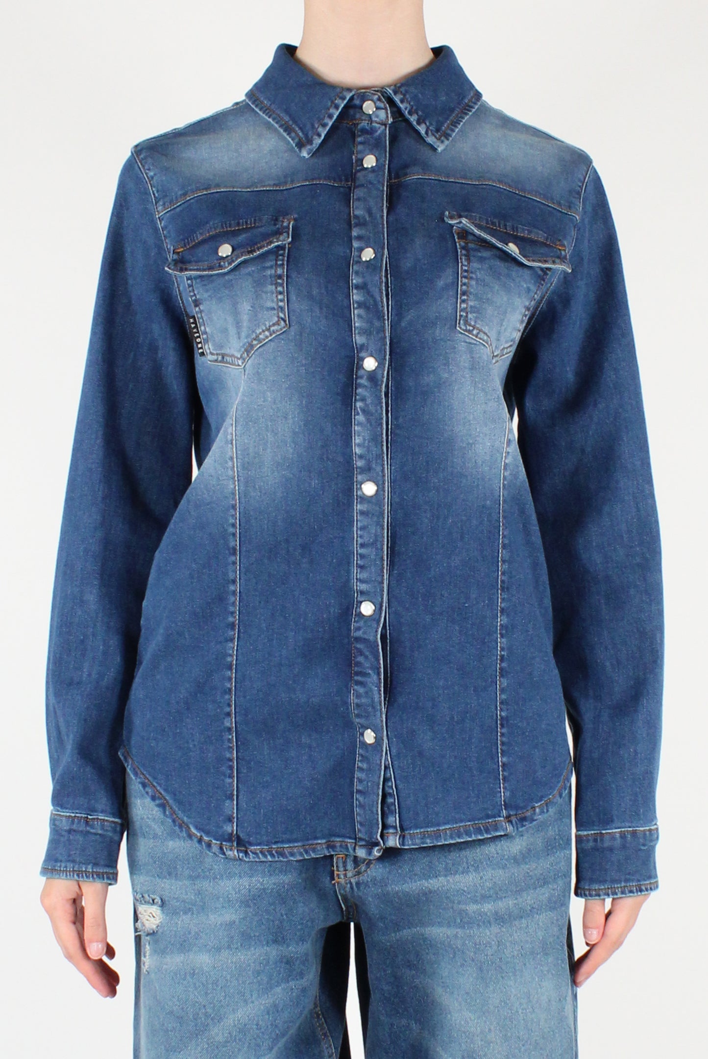 Camicia in Denim Effetto Slavato