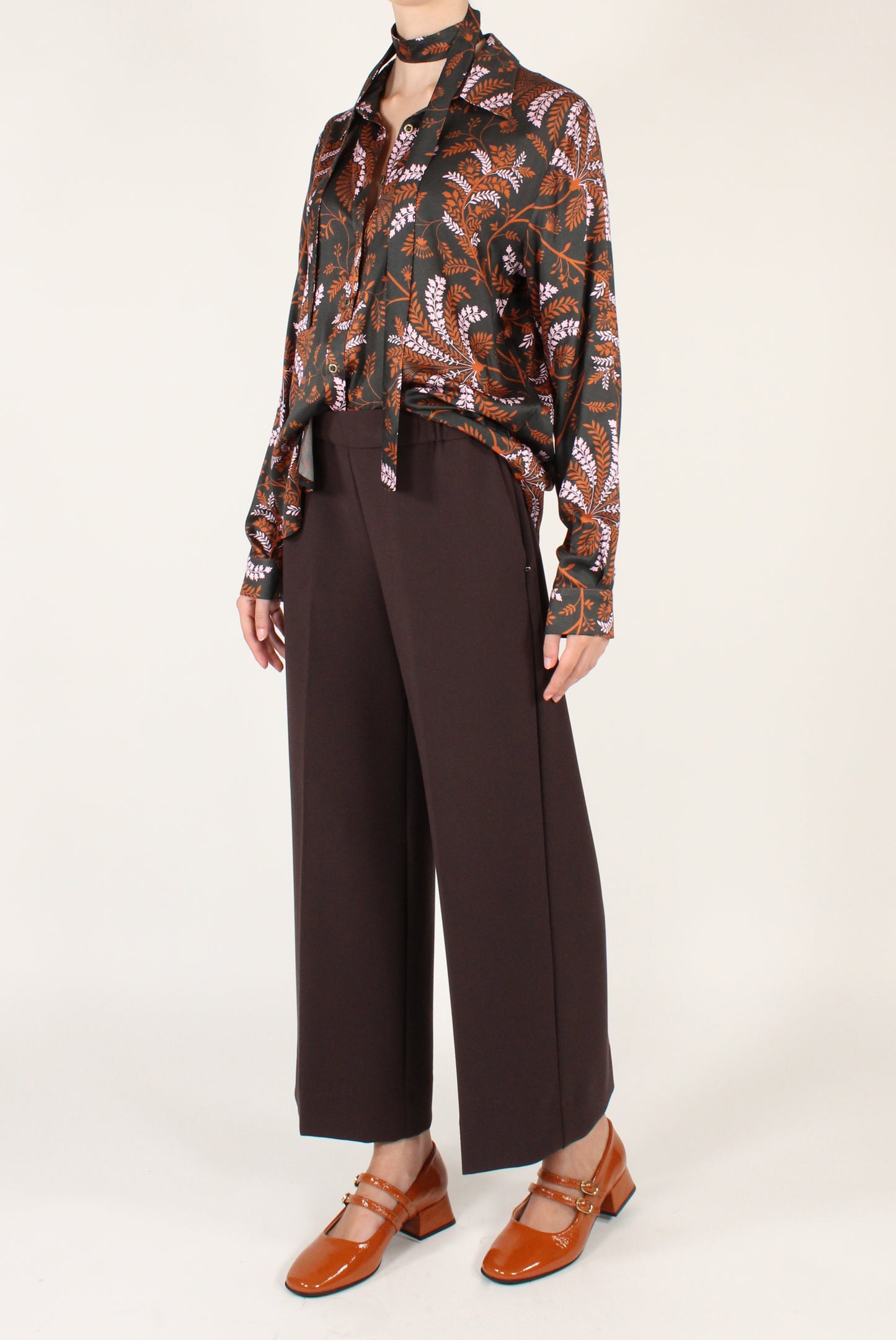 Camicia Stampa Floreale con Nastrino