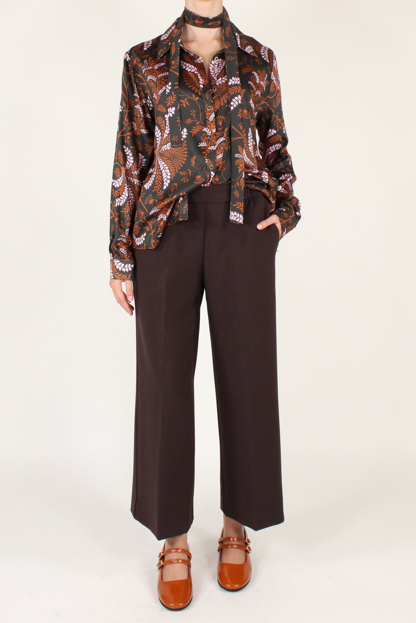Camicia Stampa Floreale con Nastrino