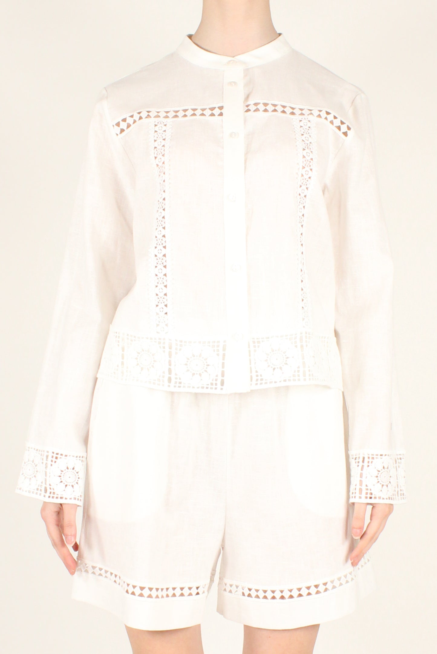 Camicia con Inserti in Pizzo