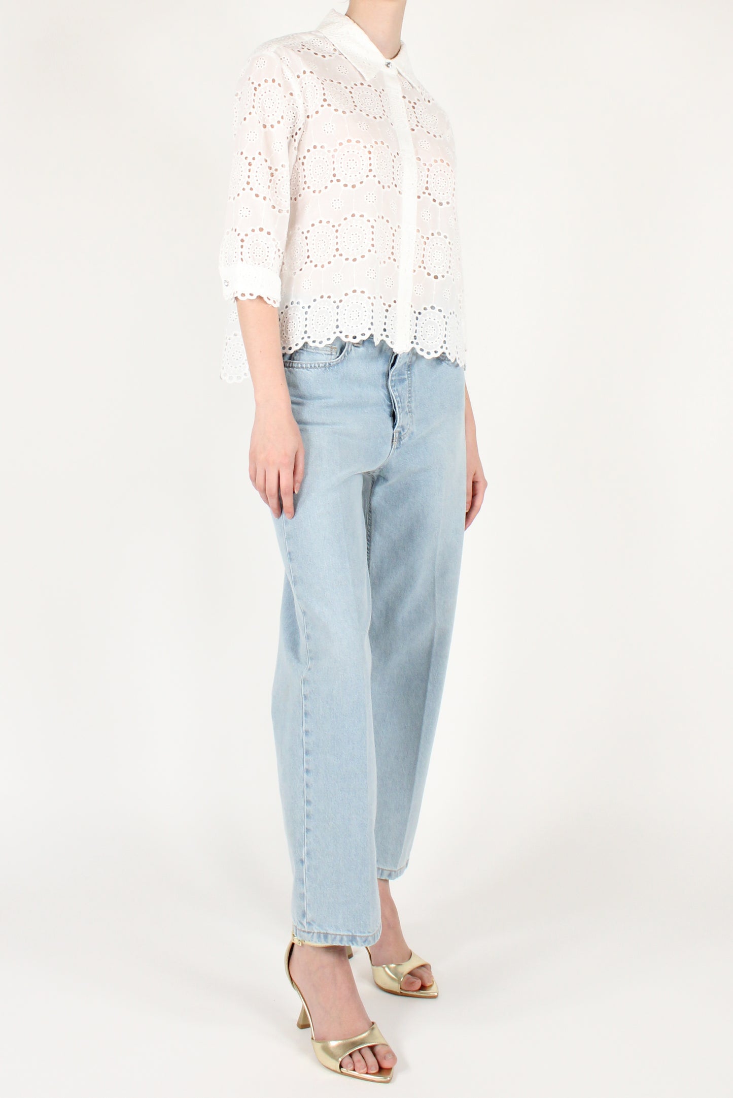 Camicia Maniche a 3/4 in Sangallo