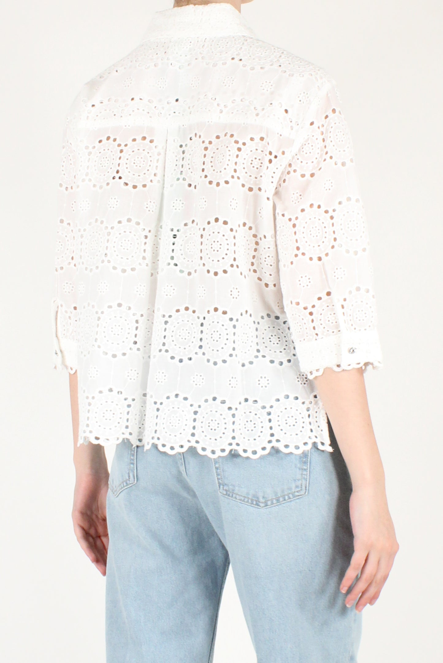 Camicia Maniche a 3/4 in Sangallo