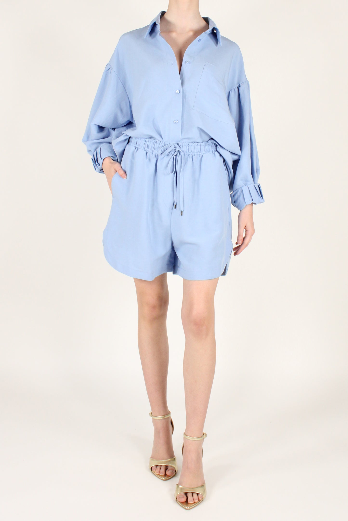 Camicia Over Misto Lino e Viscosa