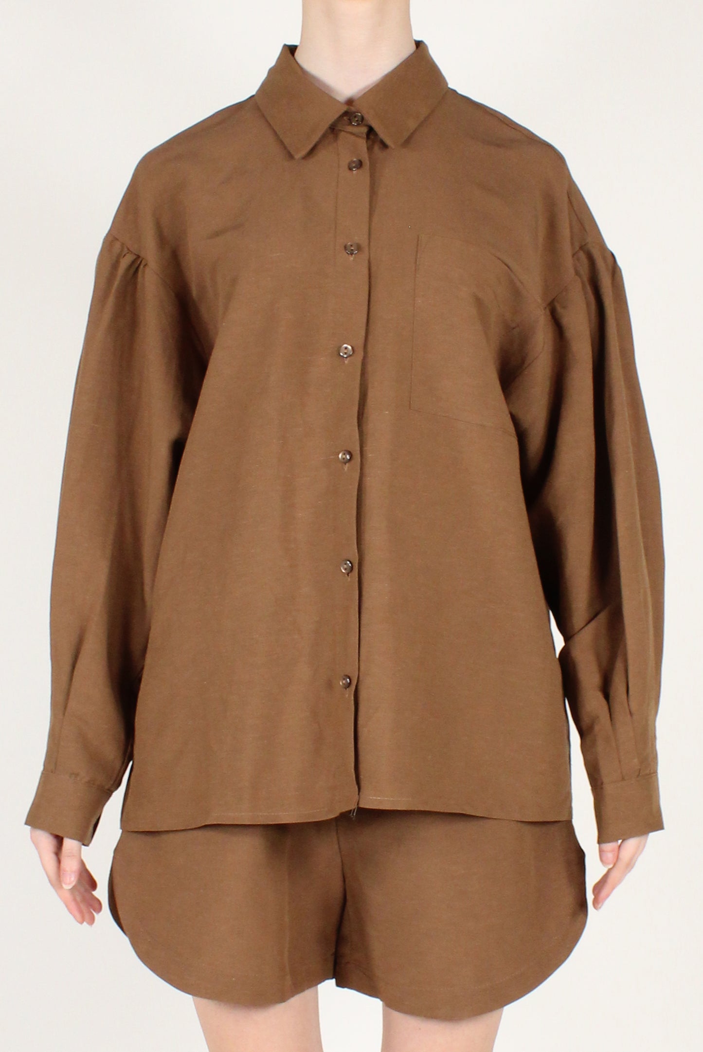 Camicia Over Misto Lino e Viscosa