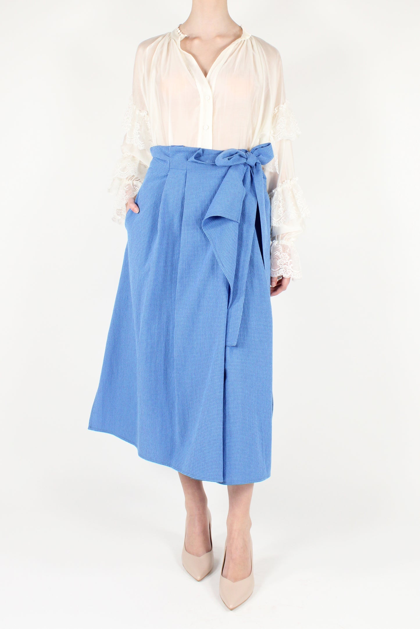 Micro Vichy Wrap Skirt