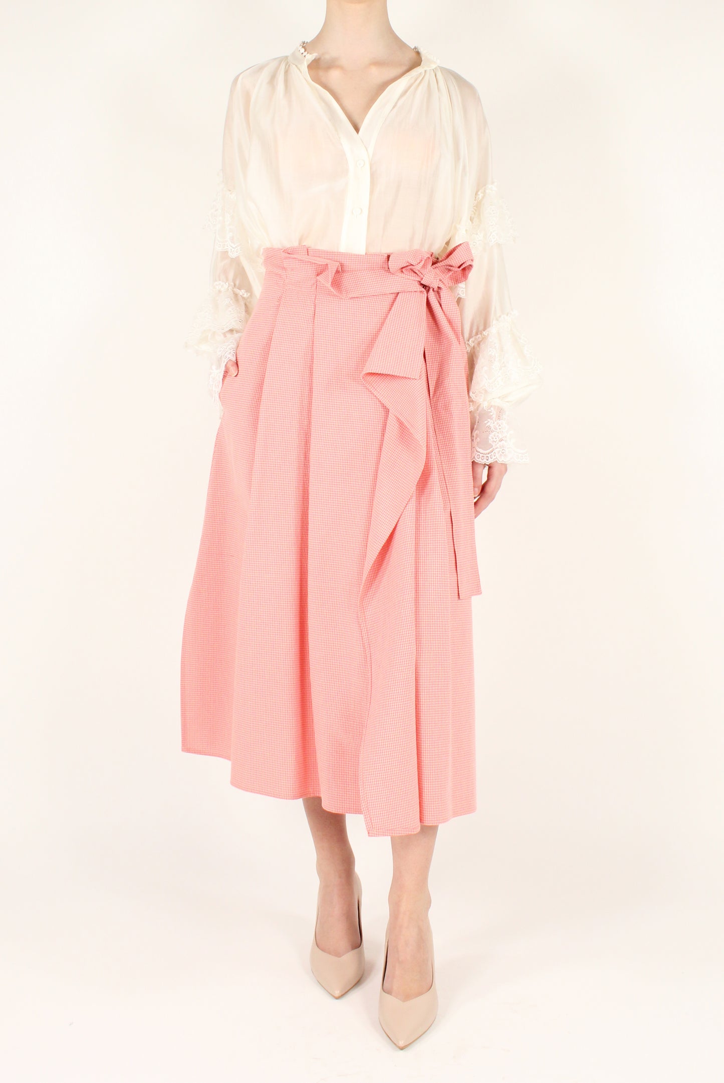 Micro Vichy Wrap Skirt