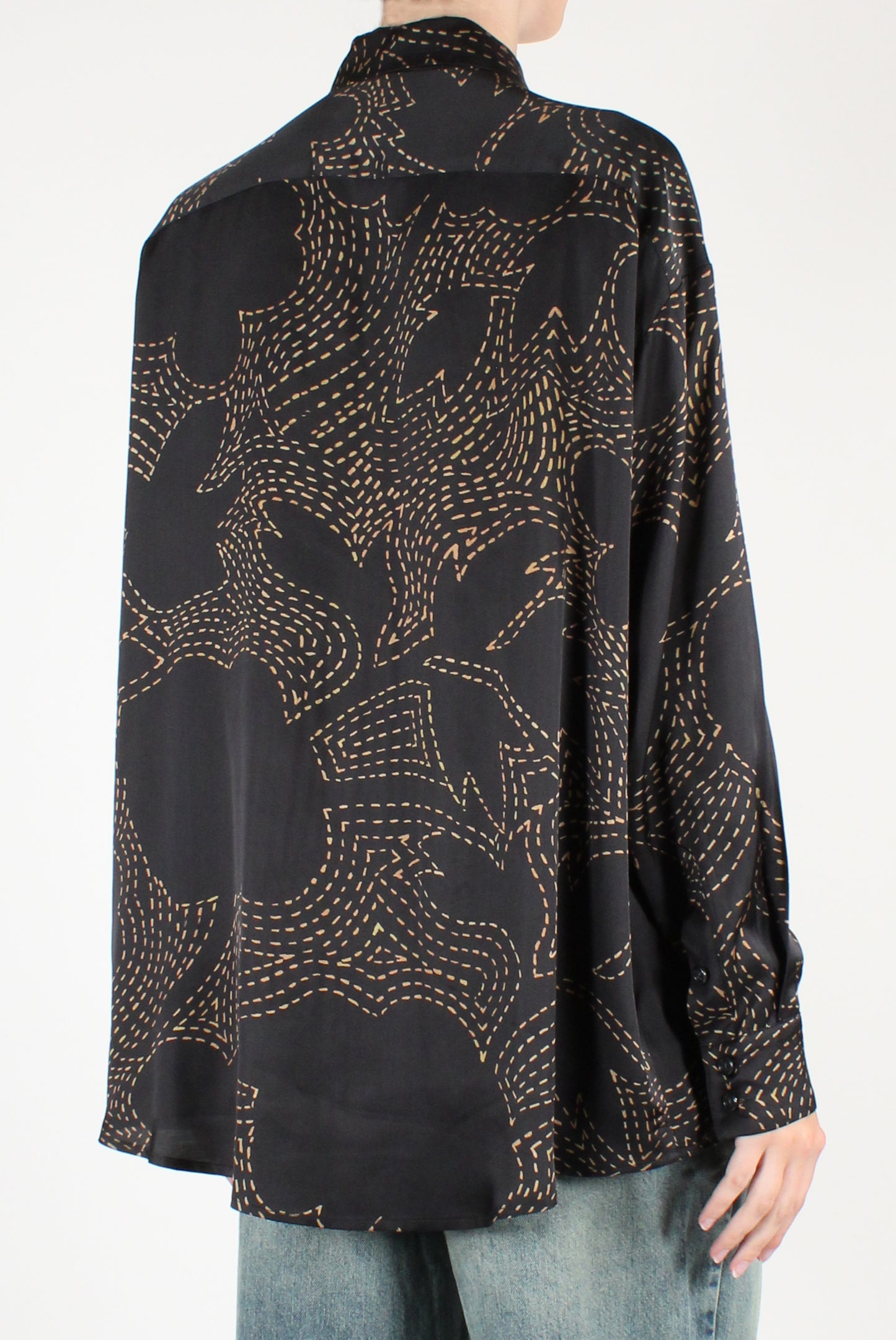 Camicia Over Stampa Fantasia Dorata