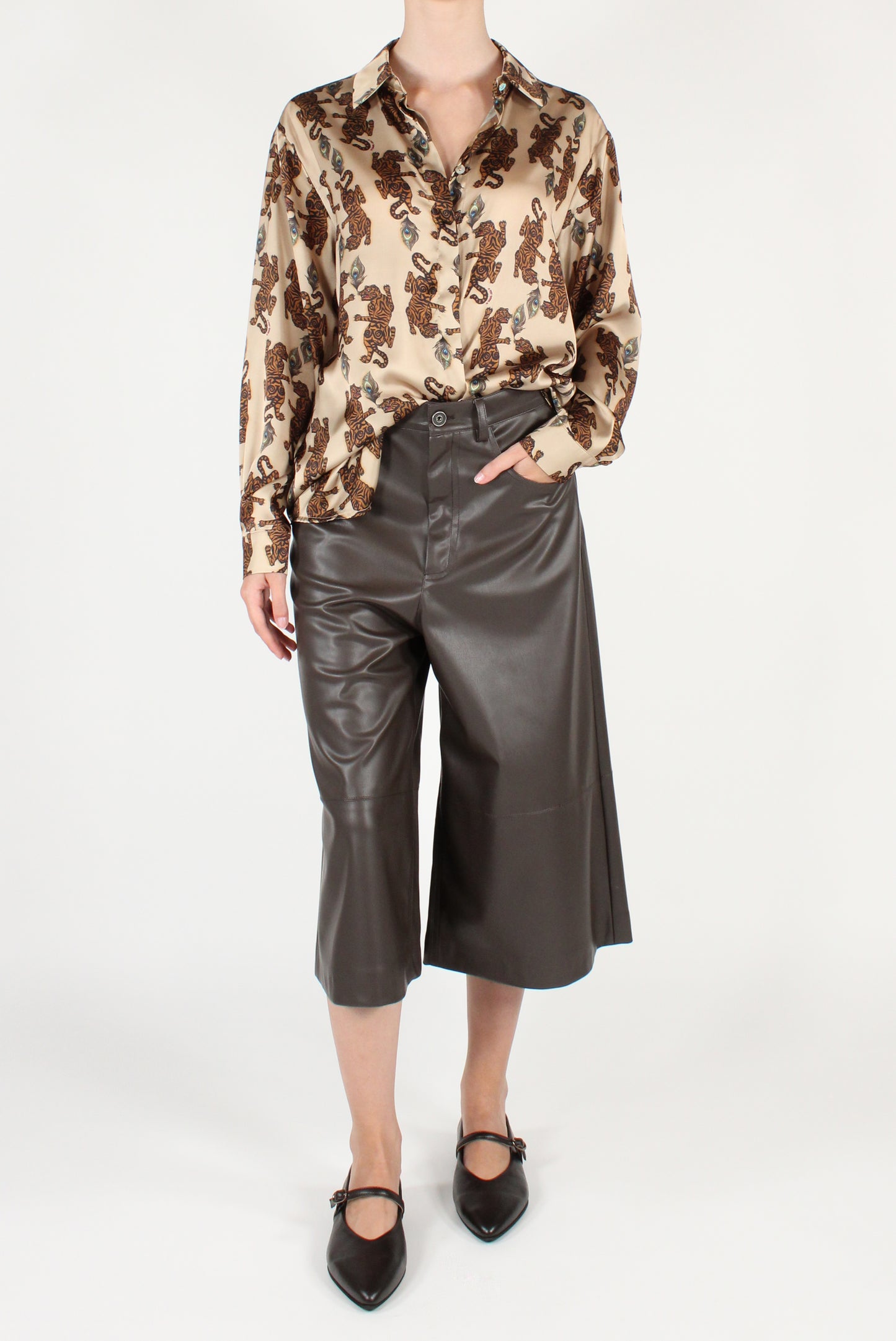 Camicia a Maniche Lunghe Stampa Tigri
