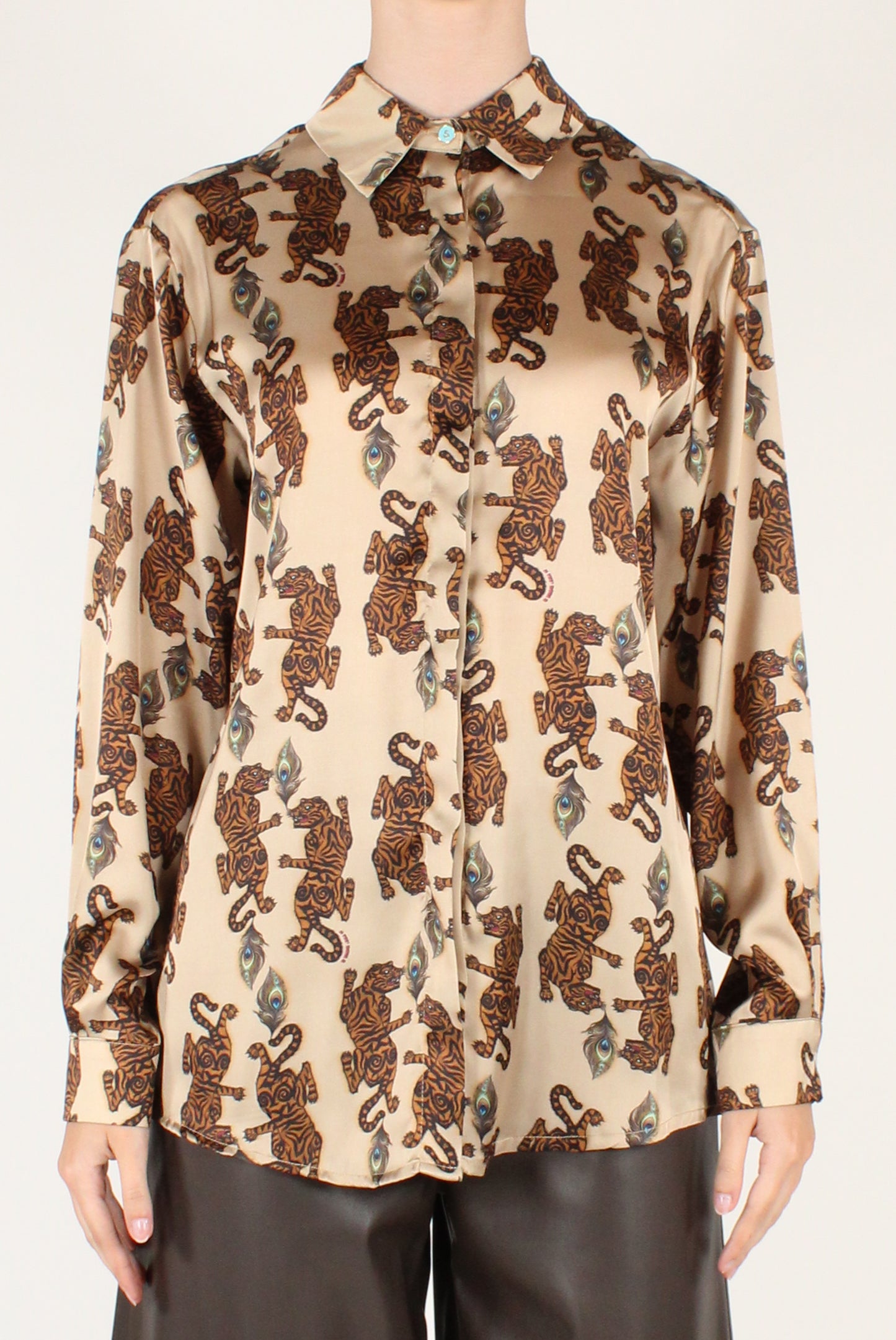 Camicia a Maniche Lunghe Stampa Tigri