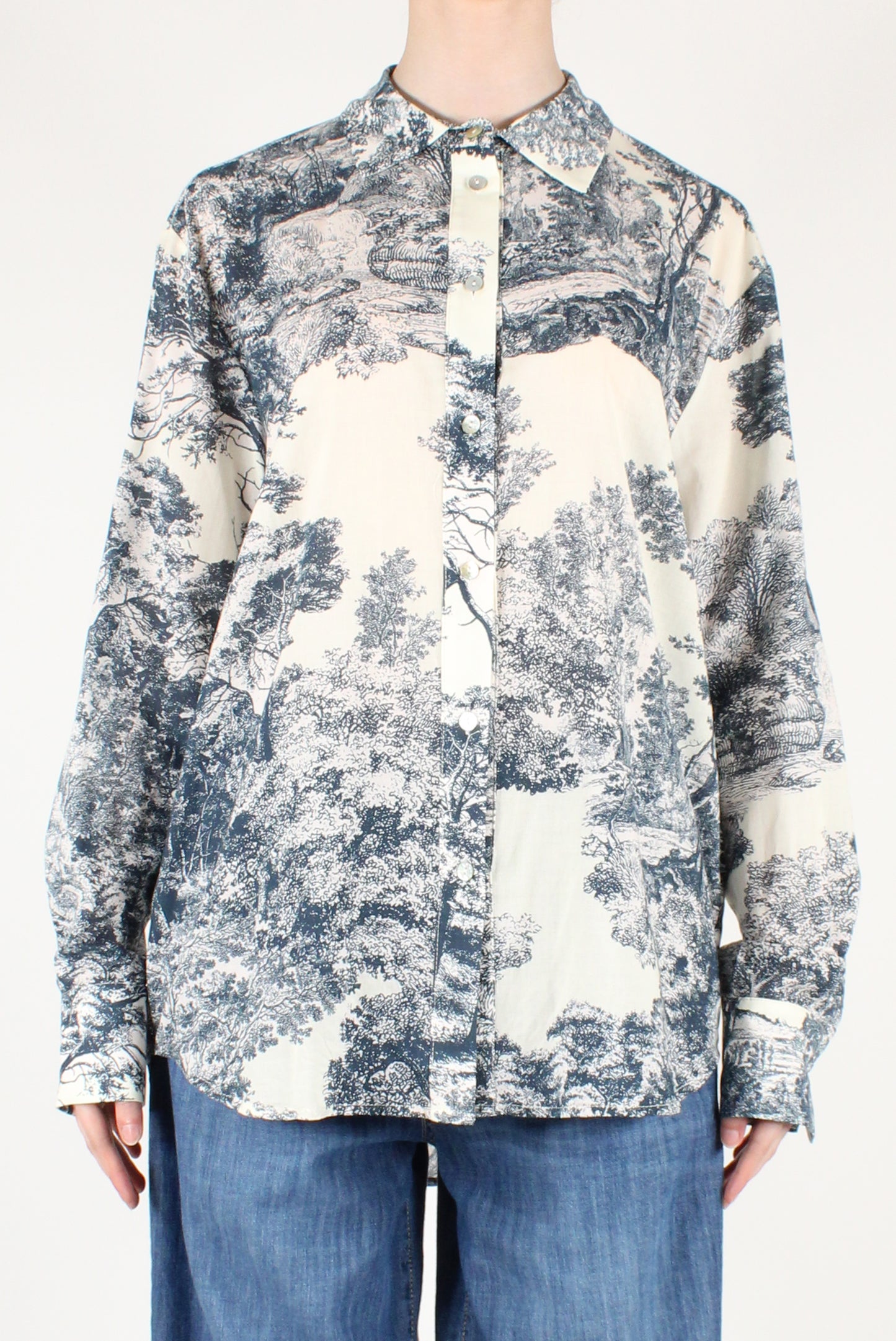 Camicia Over Fantasia Toile de Jouy
