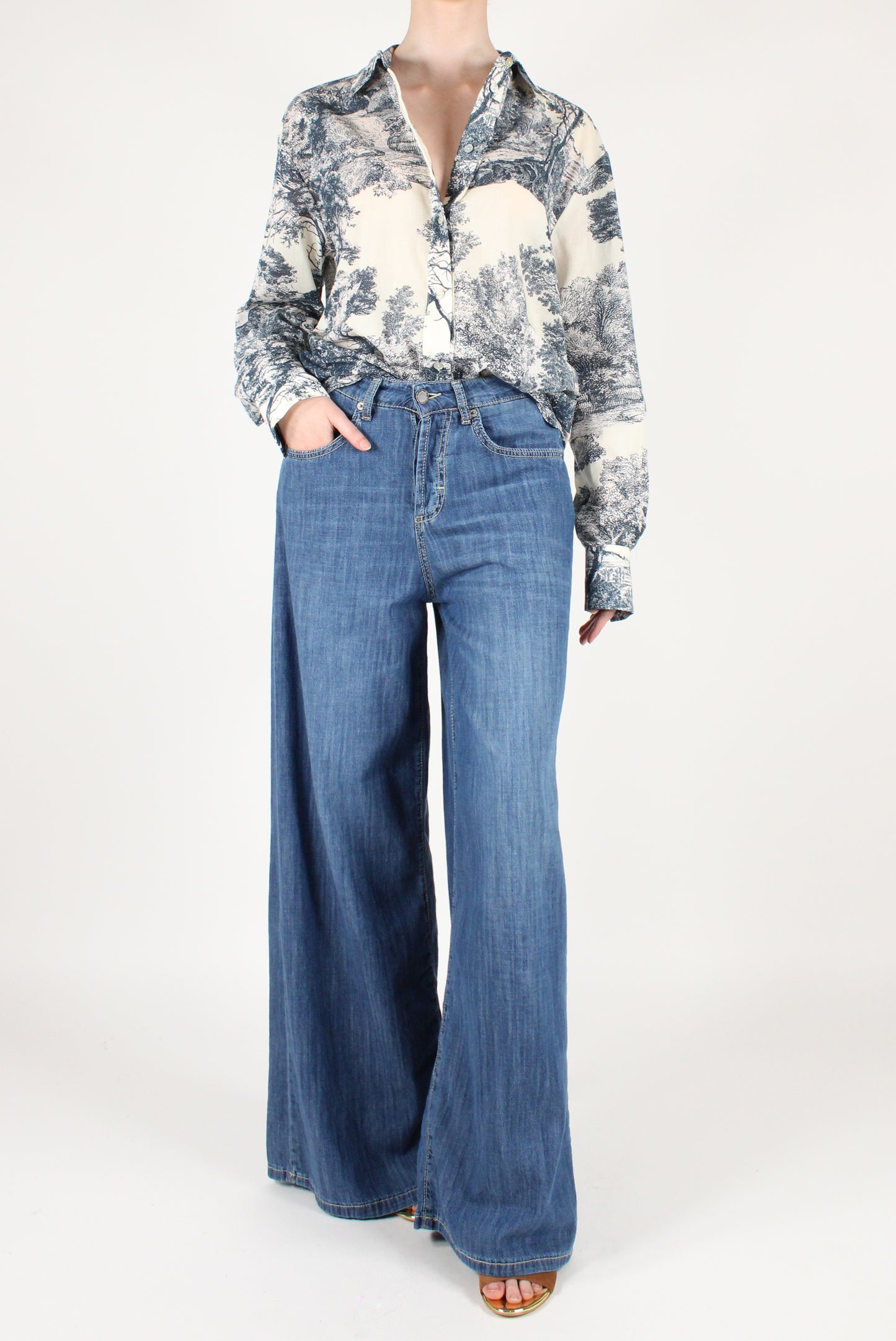 Camicia Over Fantasia Toile de Jouy