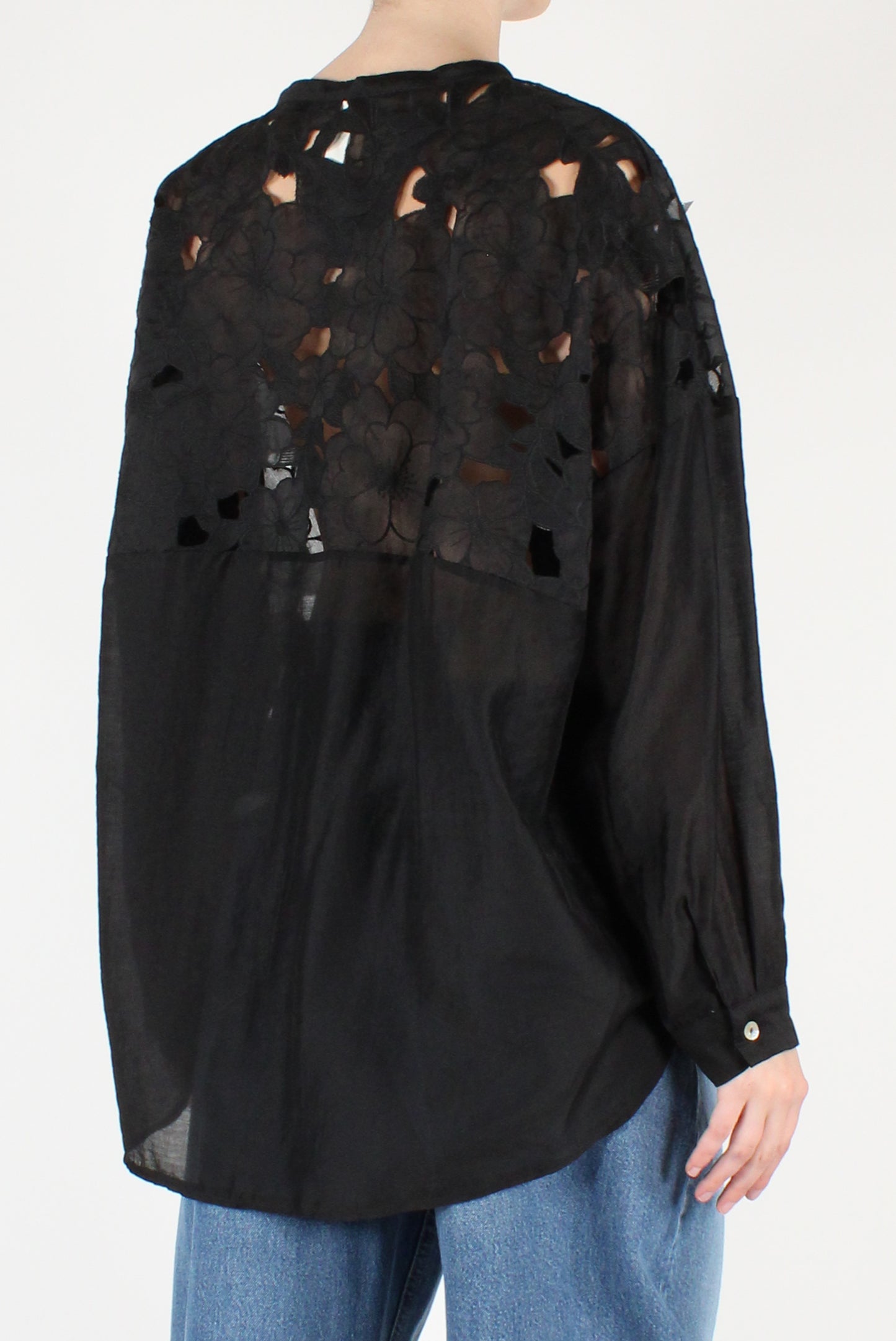 Camicia Traforata a Ricamo Floreale