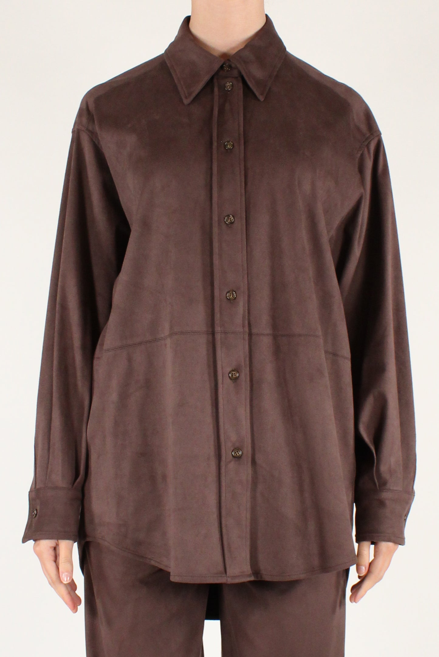 Camicia Over in Eco Camoscio