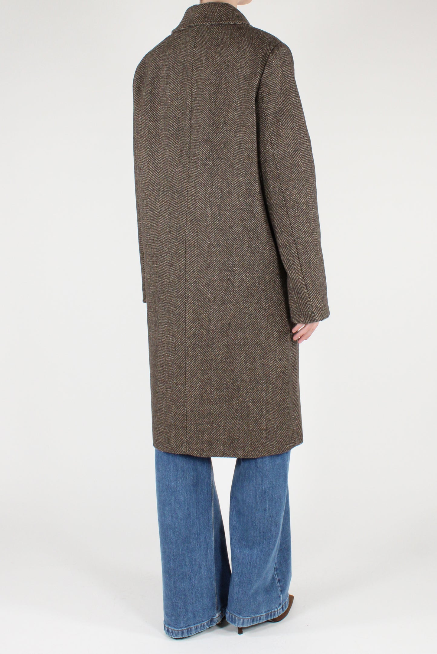 Cappotto Midi Doppiopetto Spigato