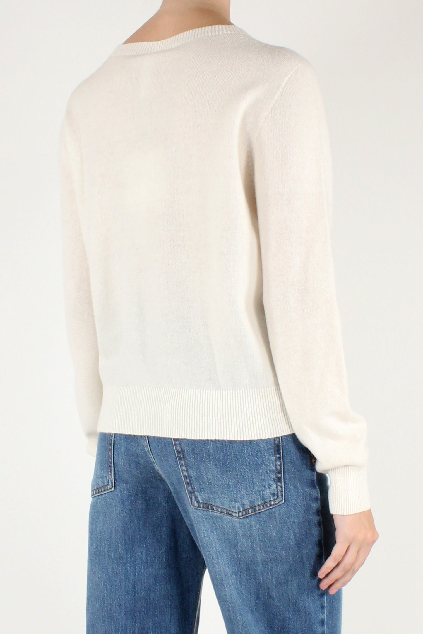 Cardigan Girocollo in Pura Lana