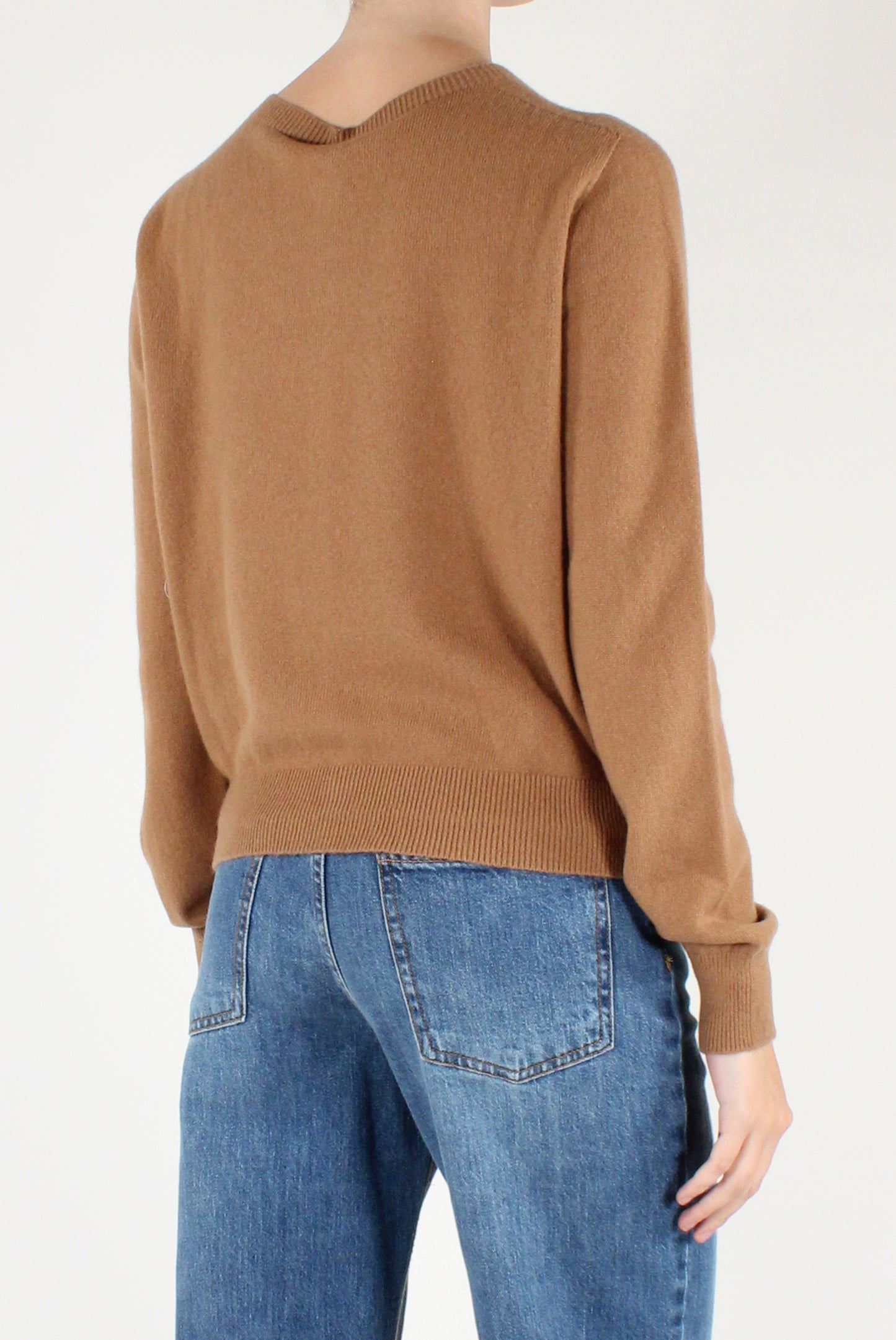 Cardigan Girocollo in Pura Lana