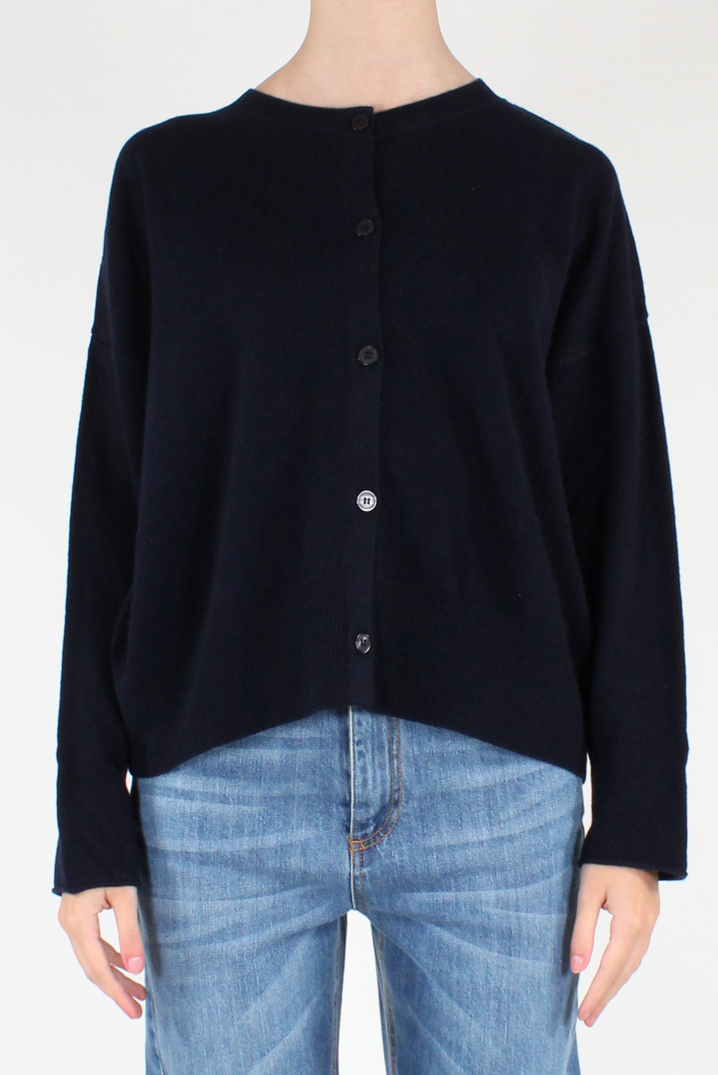 Cardigan Girocollo in Lana