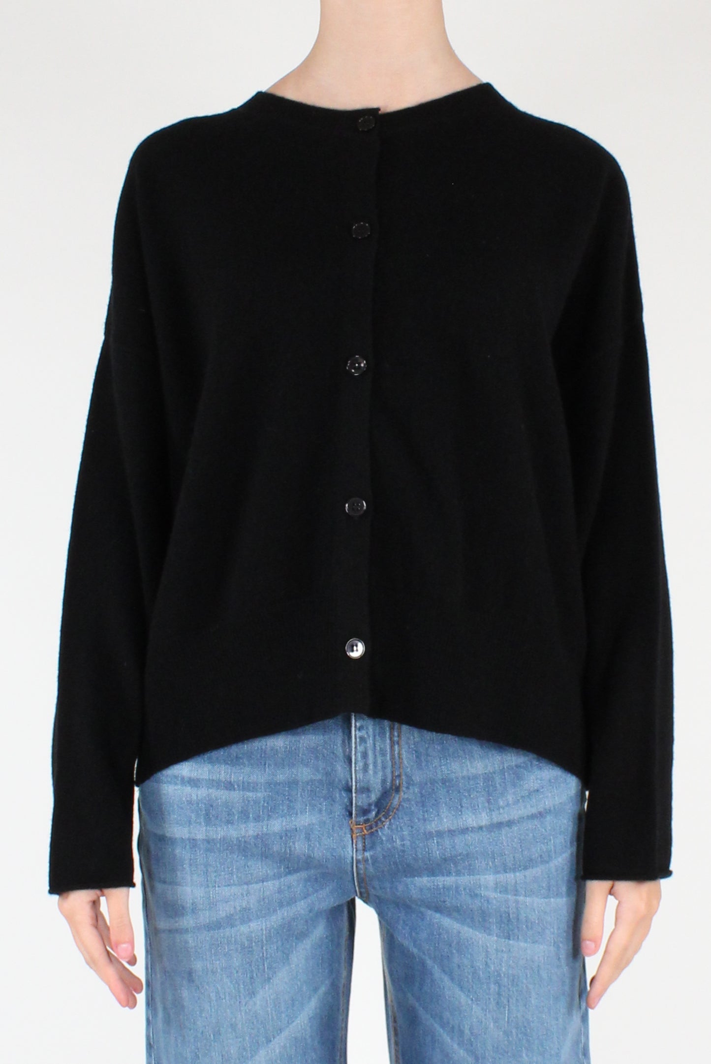 Cardigan Girocollo in Lana